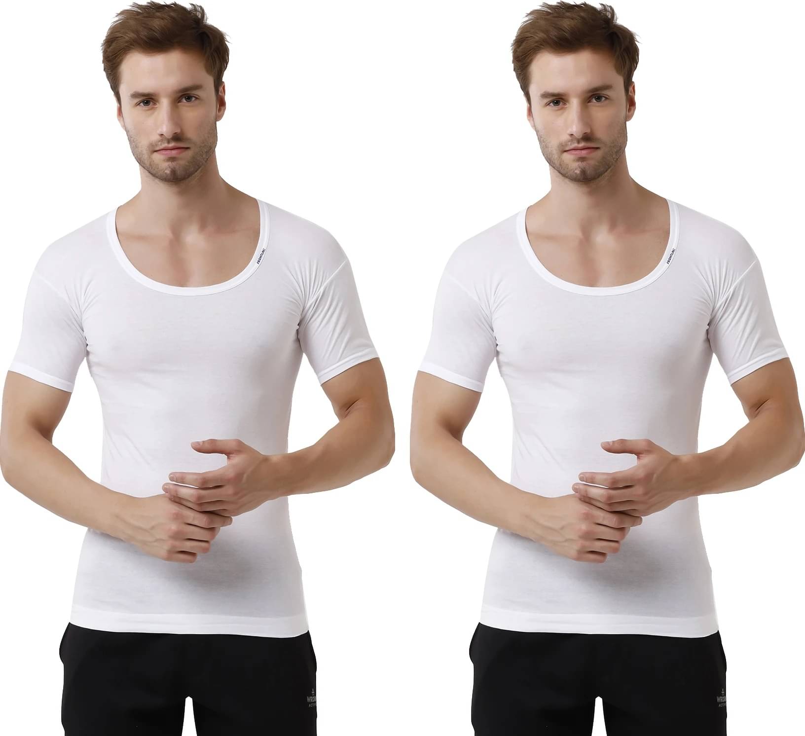 Rupa Frontline Pack of 2 Cotton Basic Vest For Men ( White ) Rupa Frontline Pack of 2 Cotton Basic Vest For Men ( White )