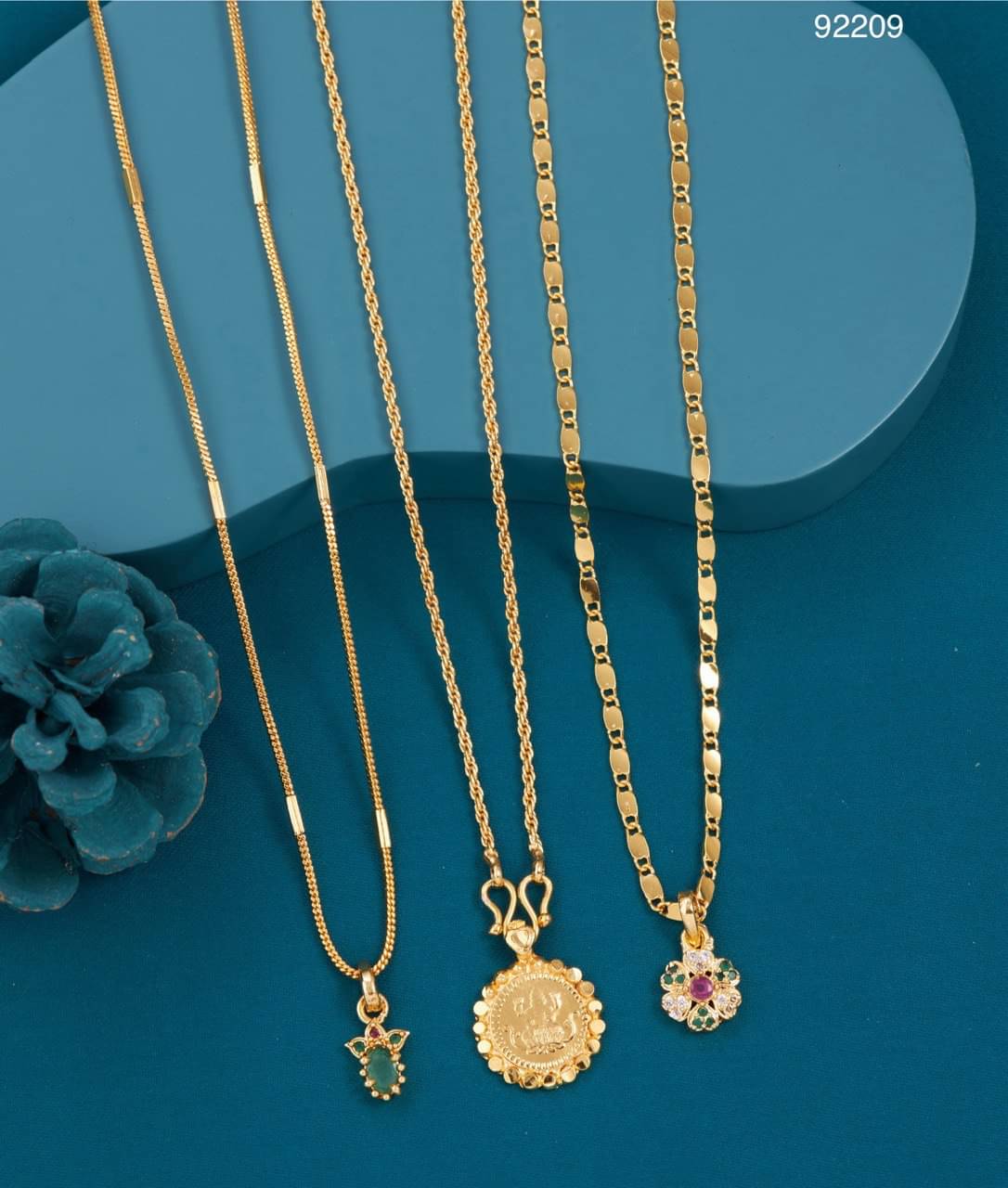 S H GOLD Gold Plated Chain ( Set of 3 ) S H GOLD Gold Plated Chain ( Set of 3 )