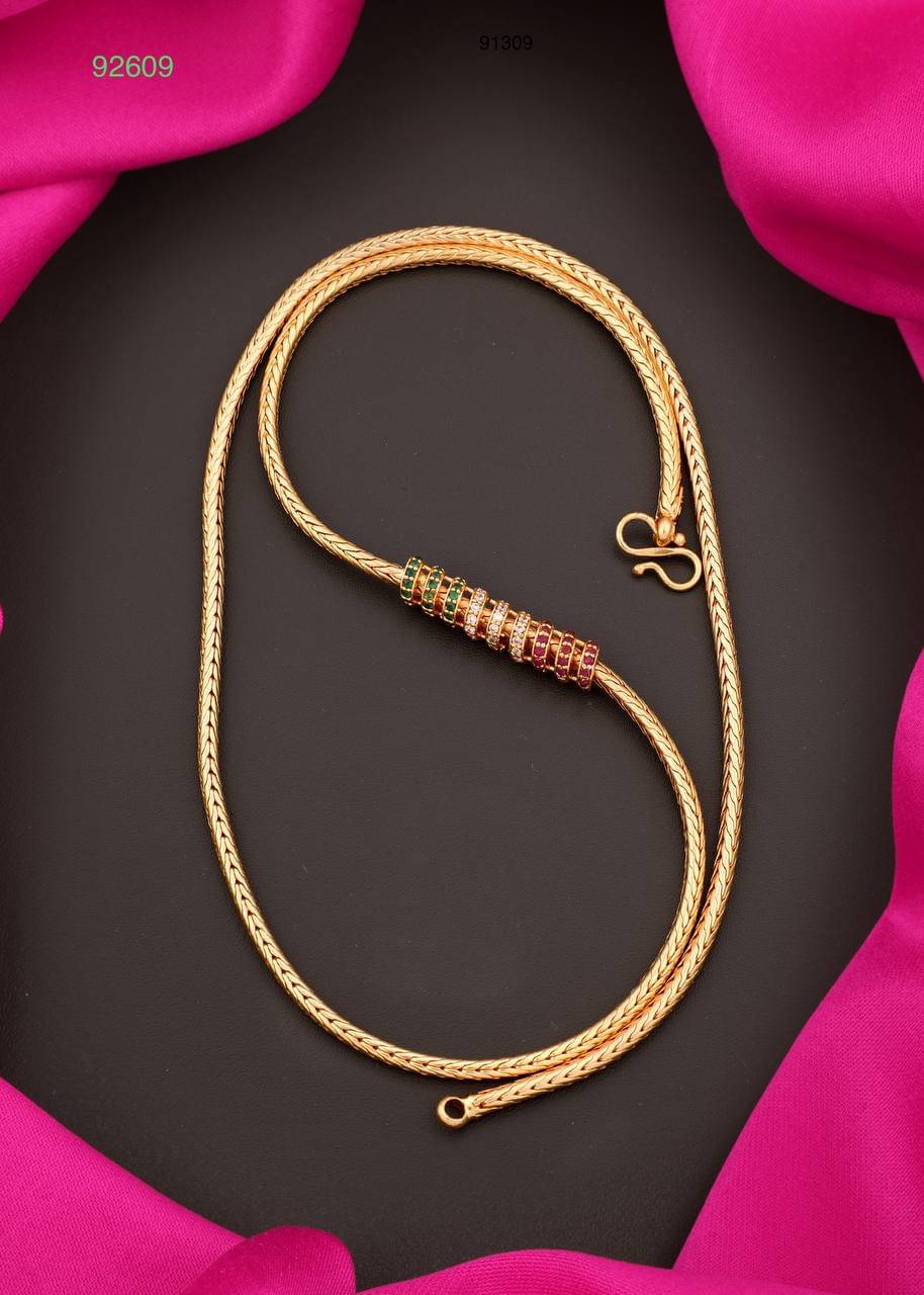     			S H GOLD Gold Plated Chain ( Set of 1 )