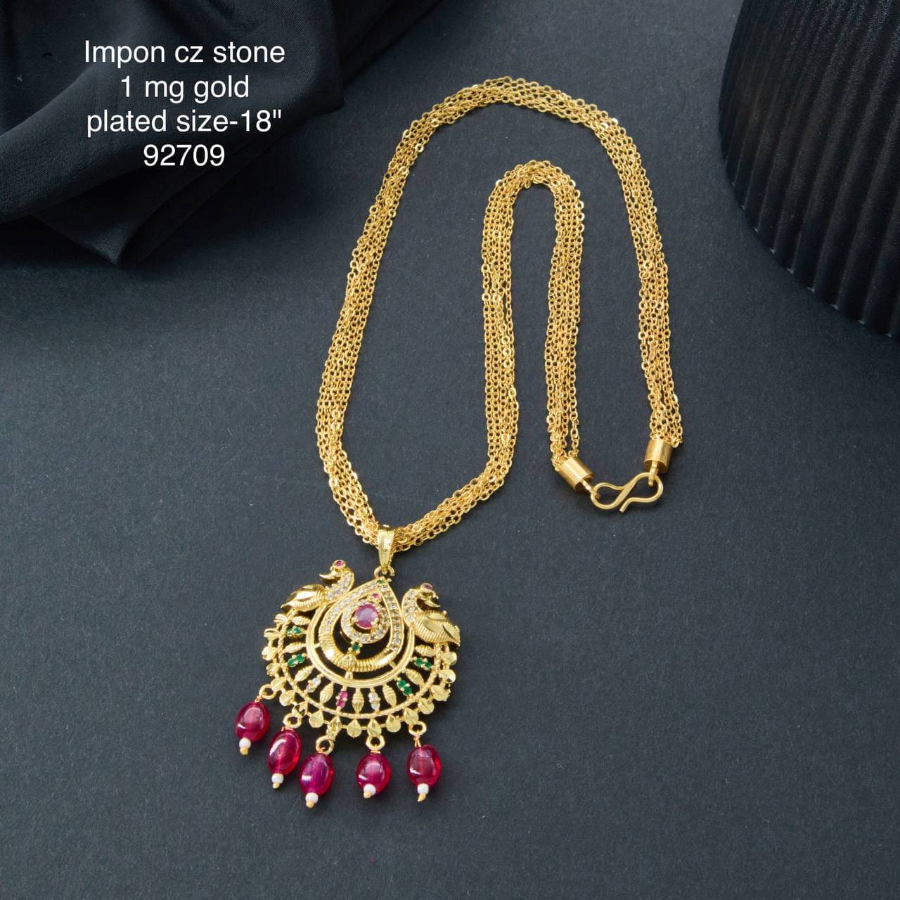     			S H GOLD Golden Brass Necklace ( Pack of 1 )