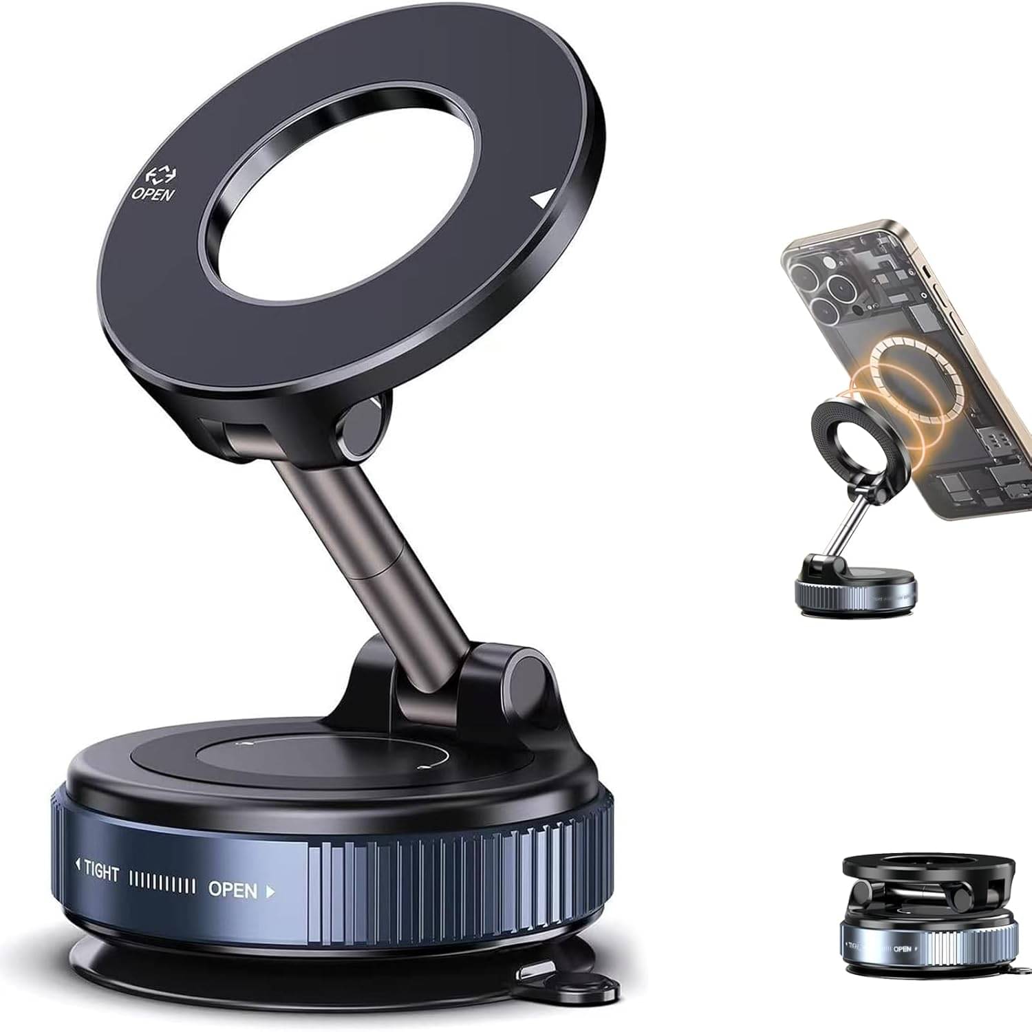 SKYVILLA Dashboard & Windshield Magnetic Car Mobile Holder - Black SKYVILLA Dashboard & Windshield Magnetic Car Mobile Holder - Black