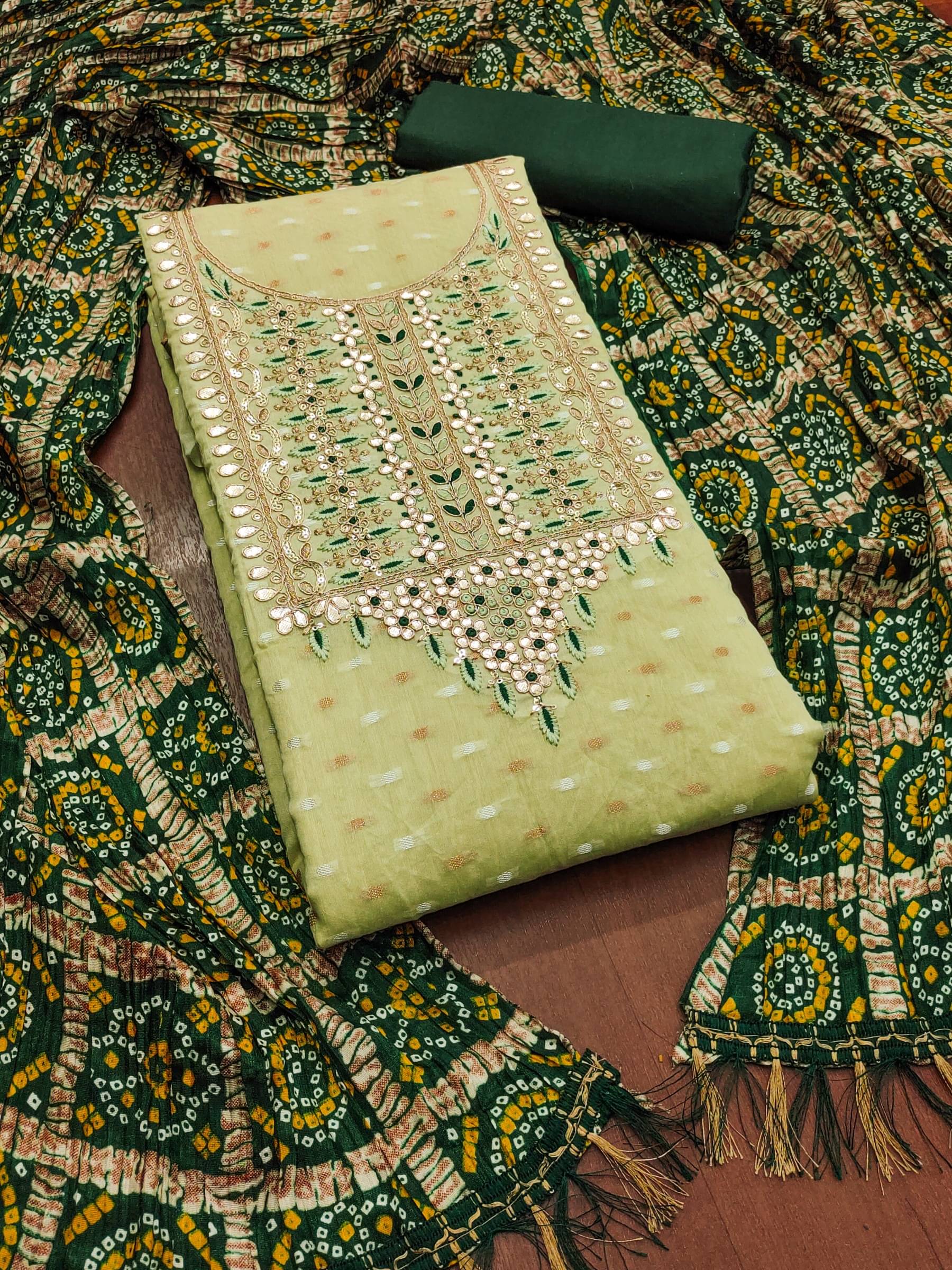 Shree Mahantam Women Cotton Unstitched Dress Material ( Green ) Shree Mahantam Women Cotton Unstitched Dress Material ( Green )