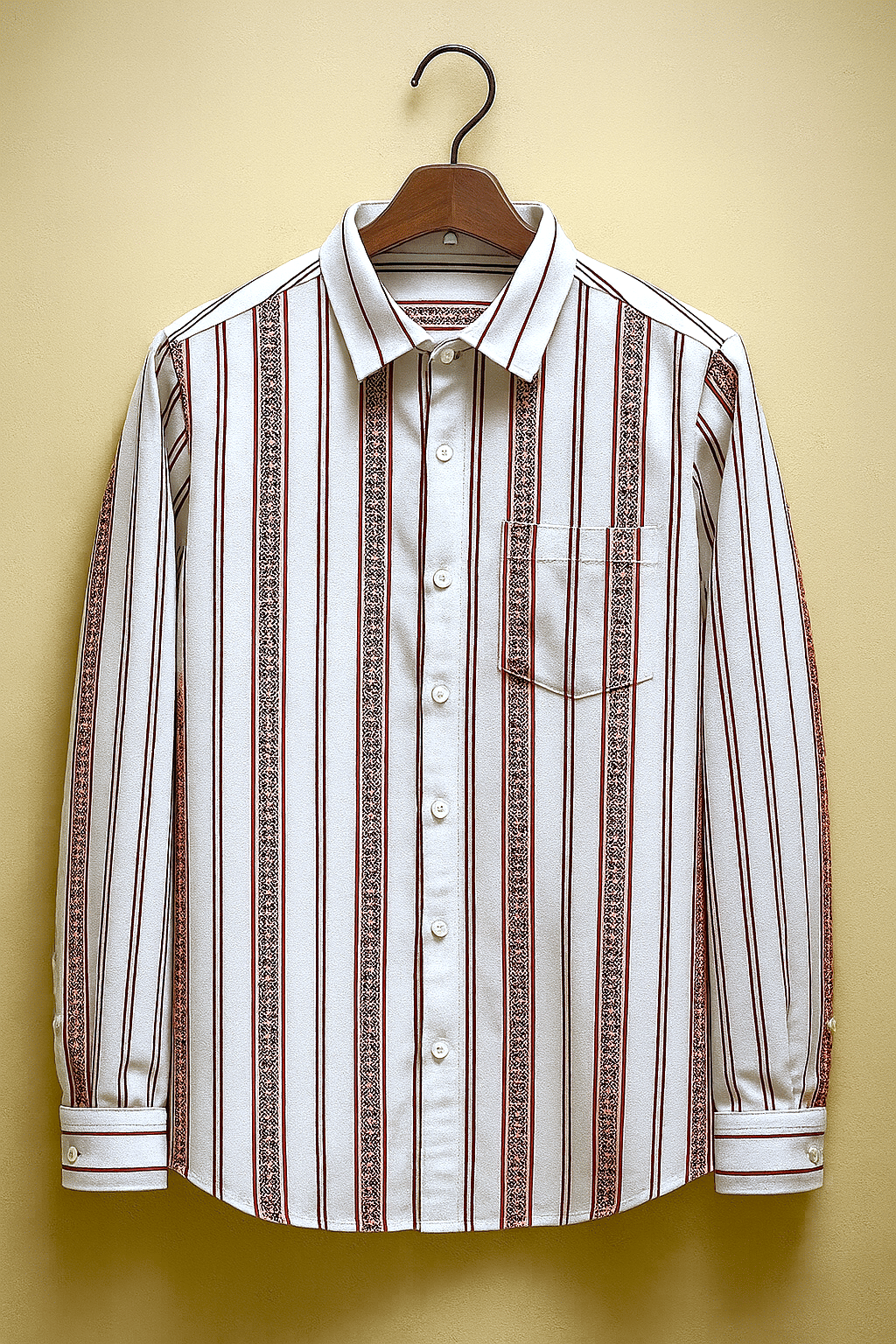 Singham Cotton Blend Regular Fit Striped Full Sleeves Men's Casual Shirt - Maroon ( Pack of 1 ) Singham Cotton Blend Regular Fit Striped Full Sleeves Men's Casual Shirt - Maroon ( Pack of 1 )