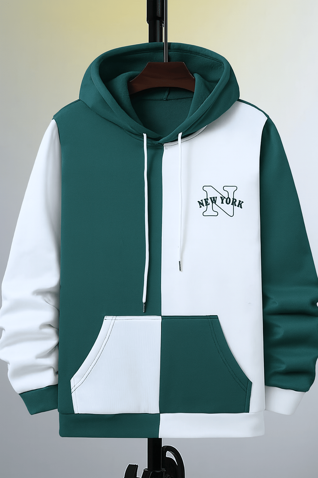     			Try This Fleece Hooded Men's Sweatshirt - Green ( Pack of 1 )