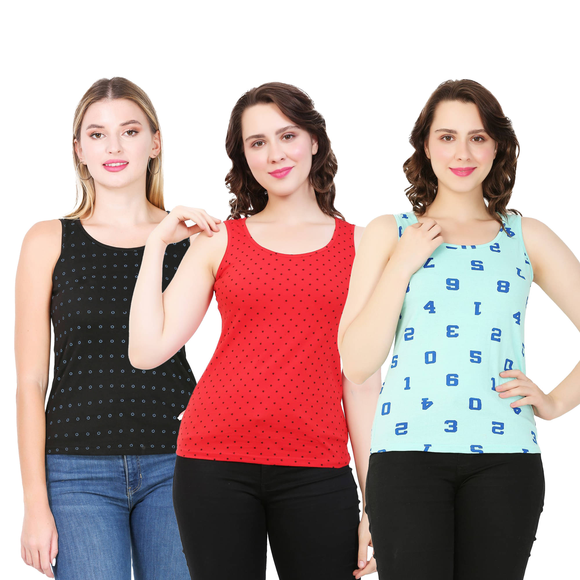 Volex Women's Cotton Tank Top ( Multi Color ) Volex Women's Cotton Tank Top ( Multi Color )