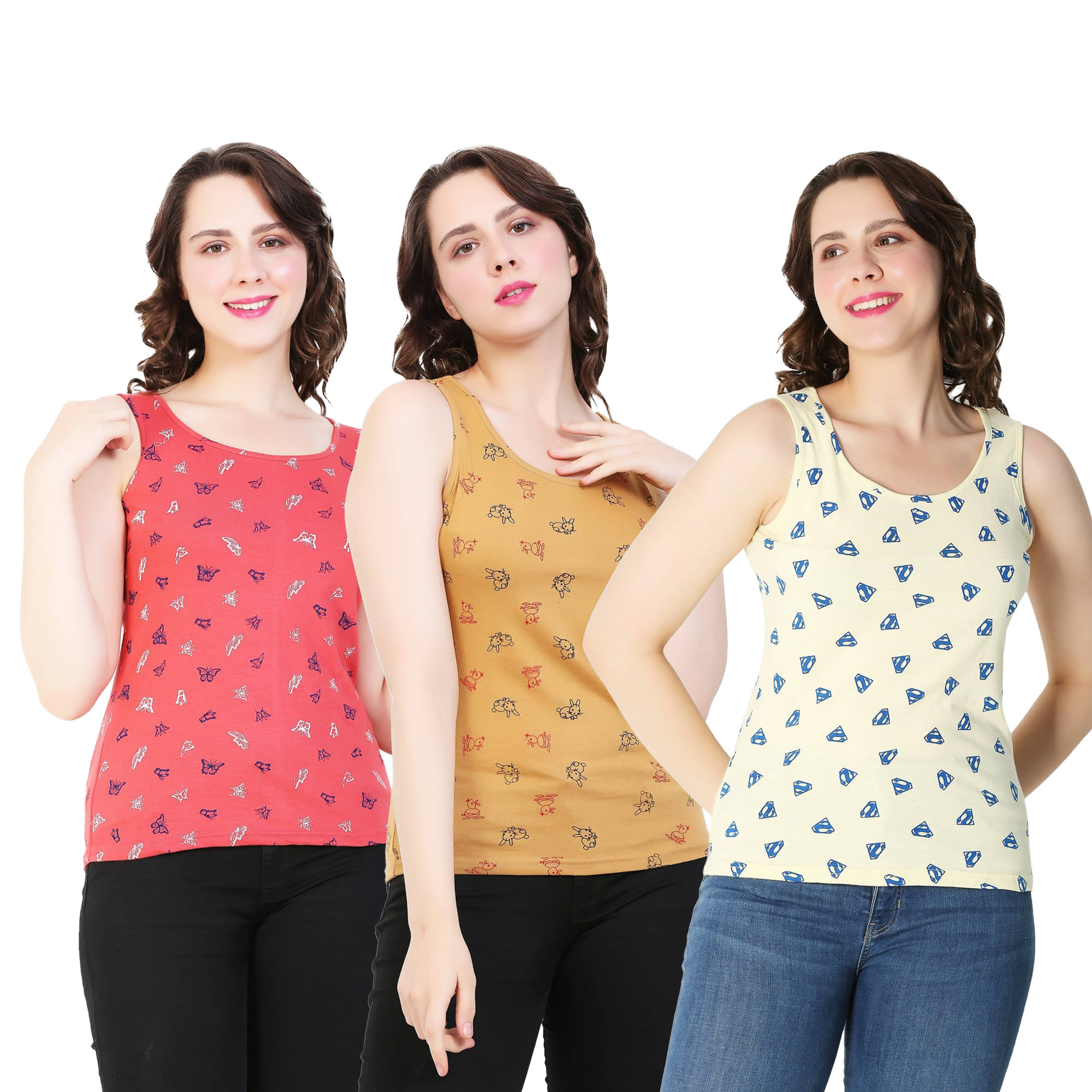     			Volex Women's Cotton Tank Top ( Multi Color )