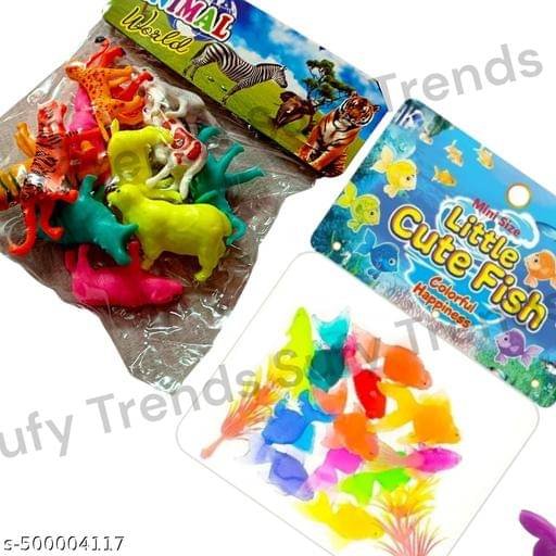     			Wild Animals & Fish Shaped Pack of 2 Combo  for kids toy figure shaped.