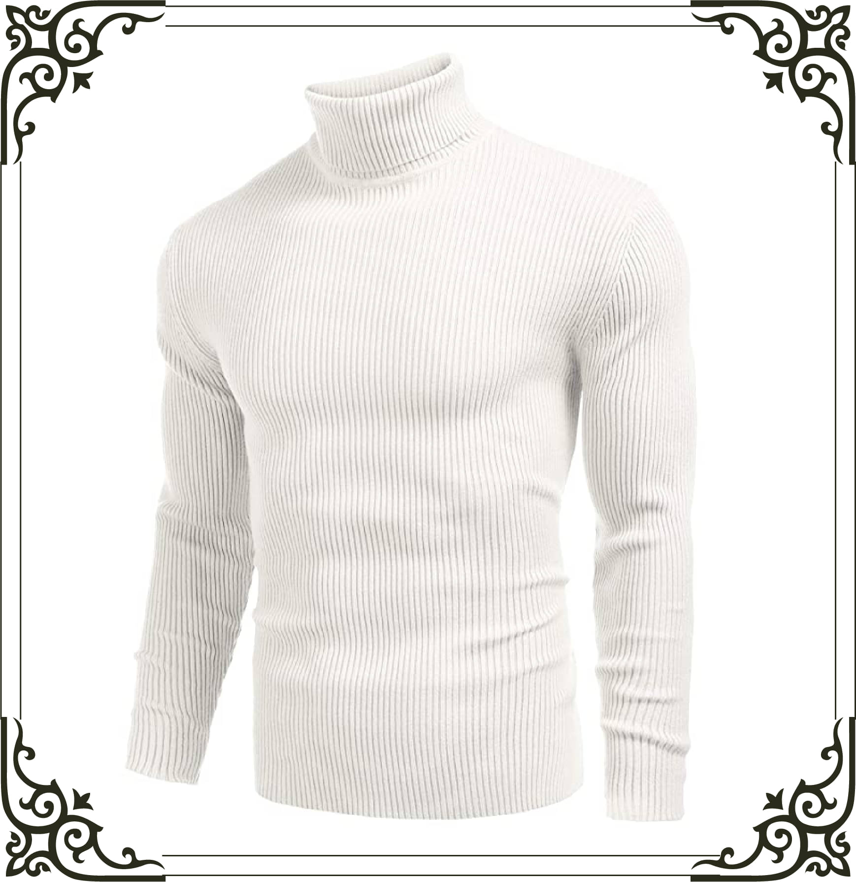     			nikline Woollen High Neck Men's Sweatshirt - White ( Pack of 1 )