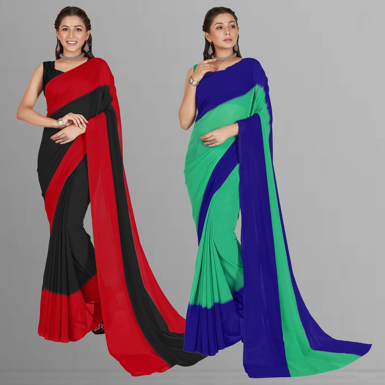 ANAND SAREES Georgette Dyed Regular Saree With Unstitched Blouse Piece ( Multicolor ) ANAND SAREES Georgette Dyed Regular Saree With Unstitched Blouse Piece ( Multicolor )
