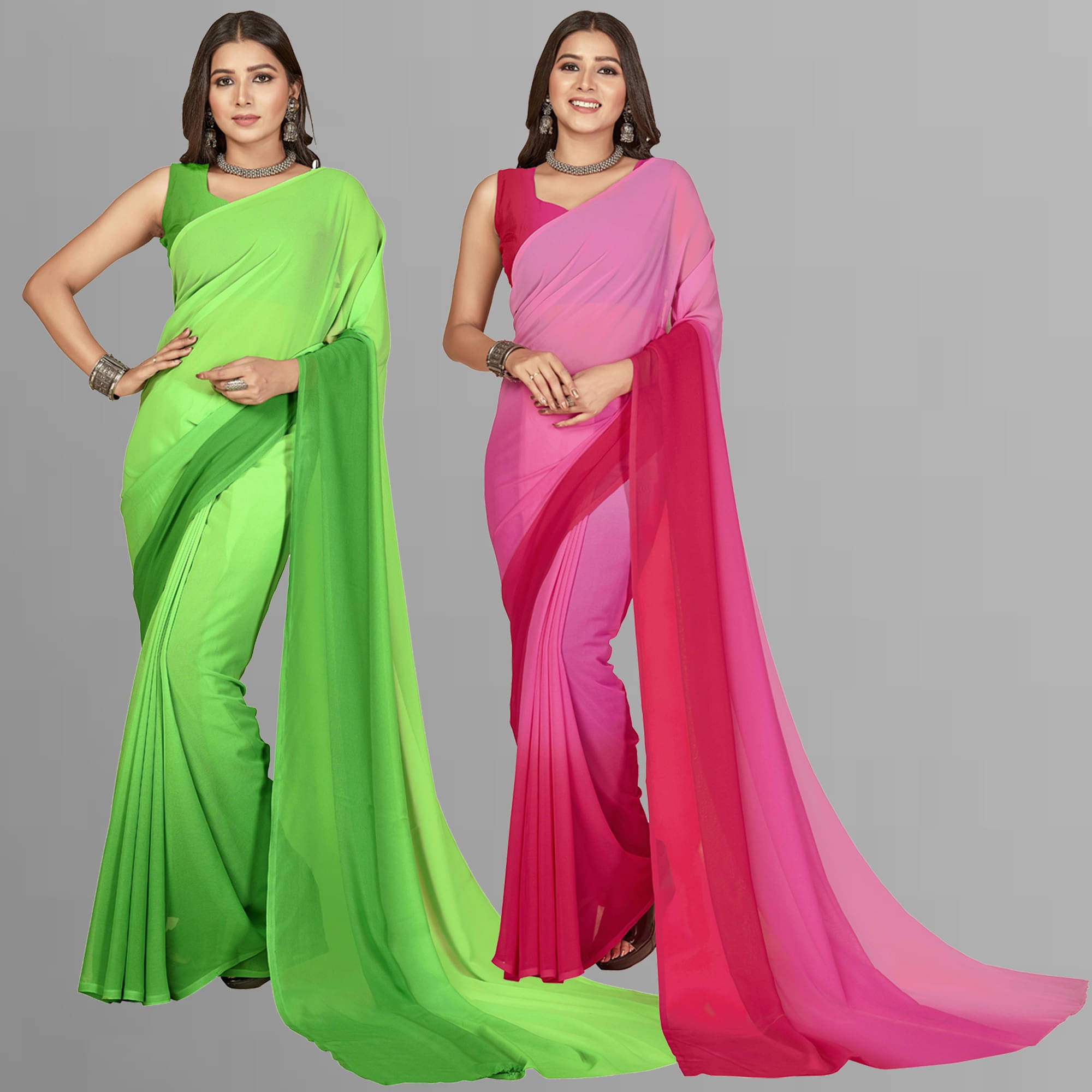     			ANAND SAREES Georgette Dyed Regular Saree With Unstitched Blouse Piece ( Multicolor )