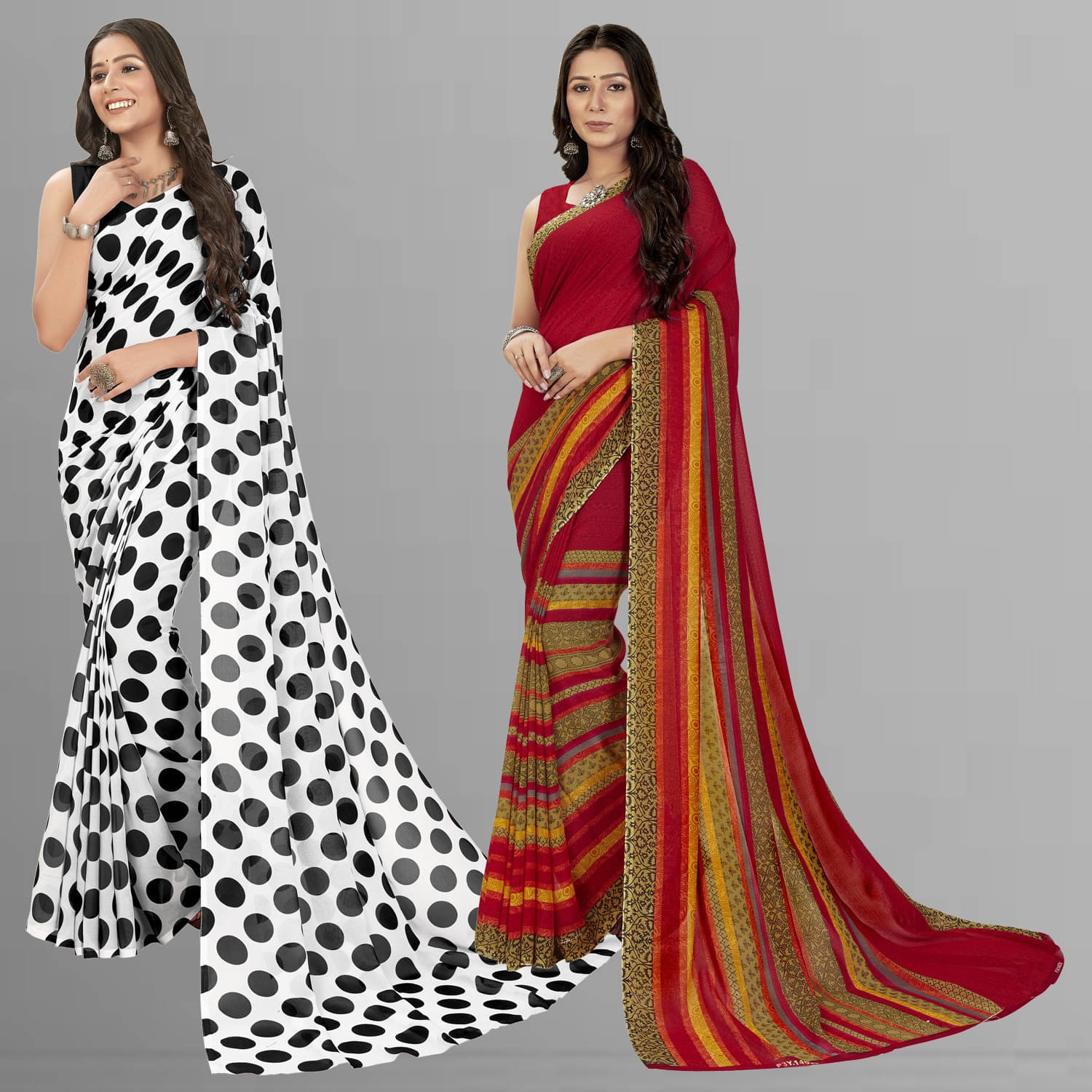 ANAND SAREES Georgette Printed Regular Saree With Unstitched Blouse Piece ( Red ) ANAND SAREES Georgette Printed Regular Saree With Unstitched Blouse Piece ( Red )