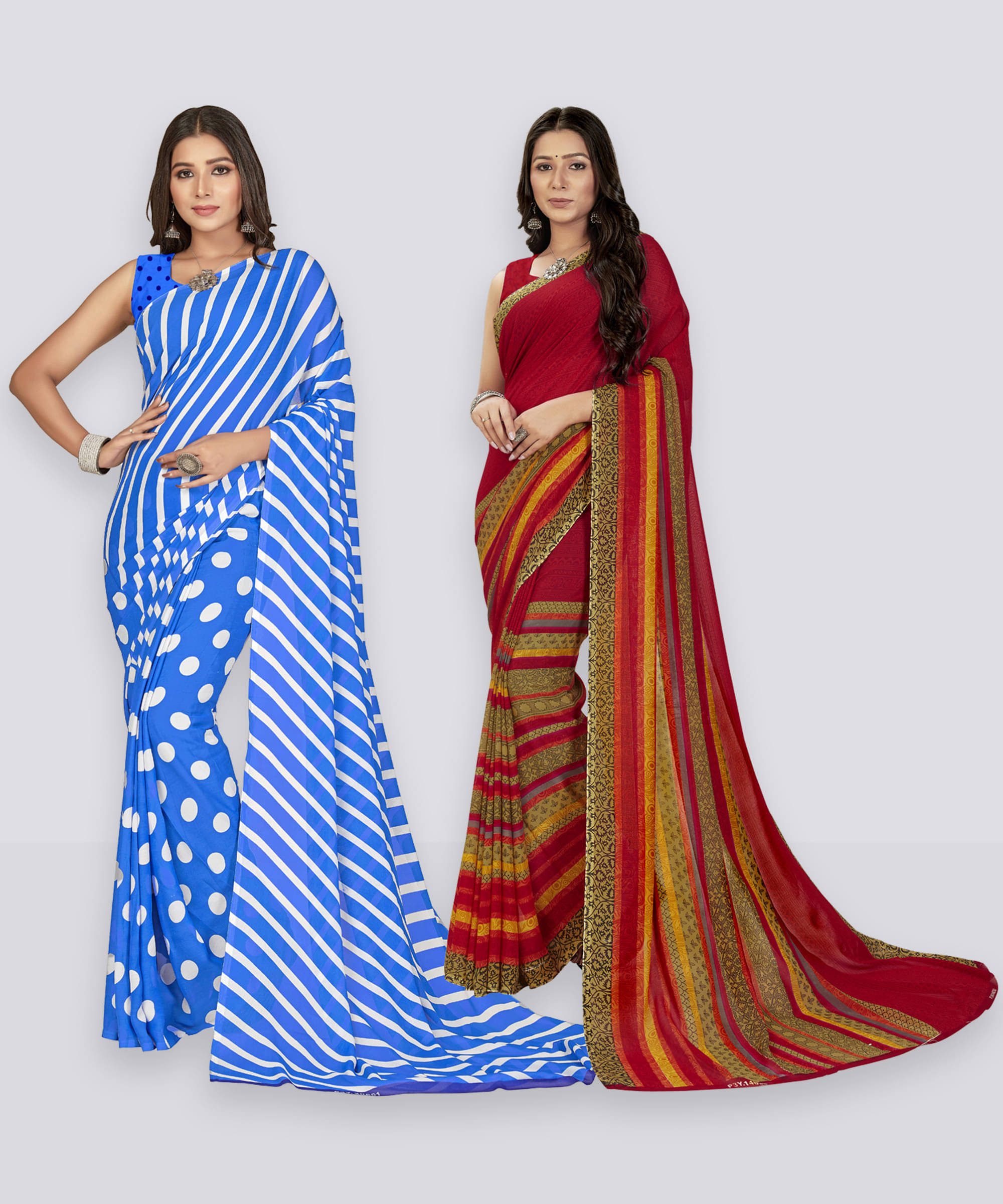     			ANAND SAREES Georgette Printed Regular Saree With Unstitched Blouse Piece ( Red )