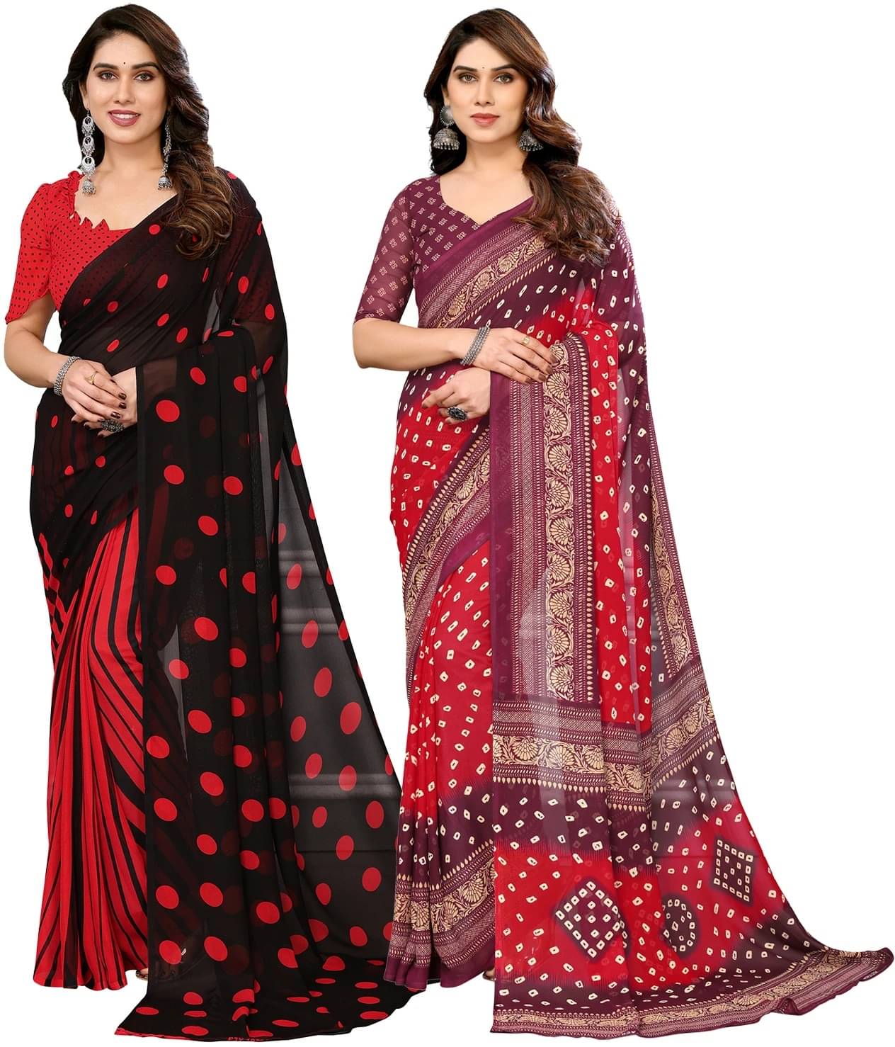 ANAND SAREES Georgette Printed Regular Saree With Unstitched Blouse Piece ( Multicolor ) ANAND SAREES Georgette Printed Regular Saree With Unstitched Blouse Piece ( Multicolor )