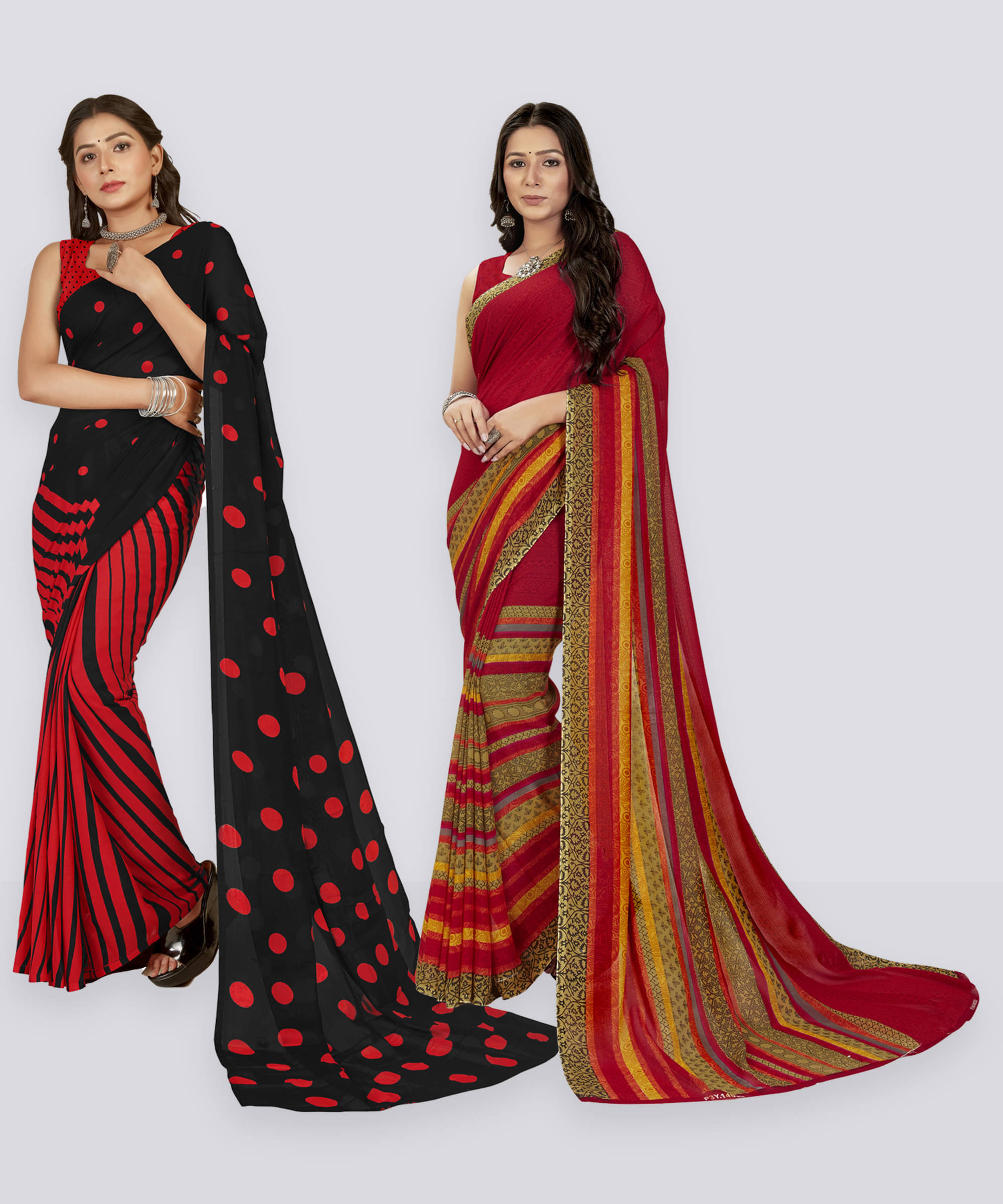     			ANAND SAREES Georgette Printed Regular Saree With Unstitched Blouse Piece ( Red )