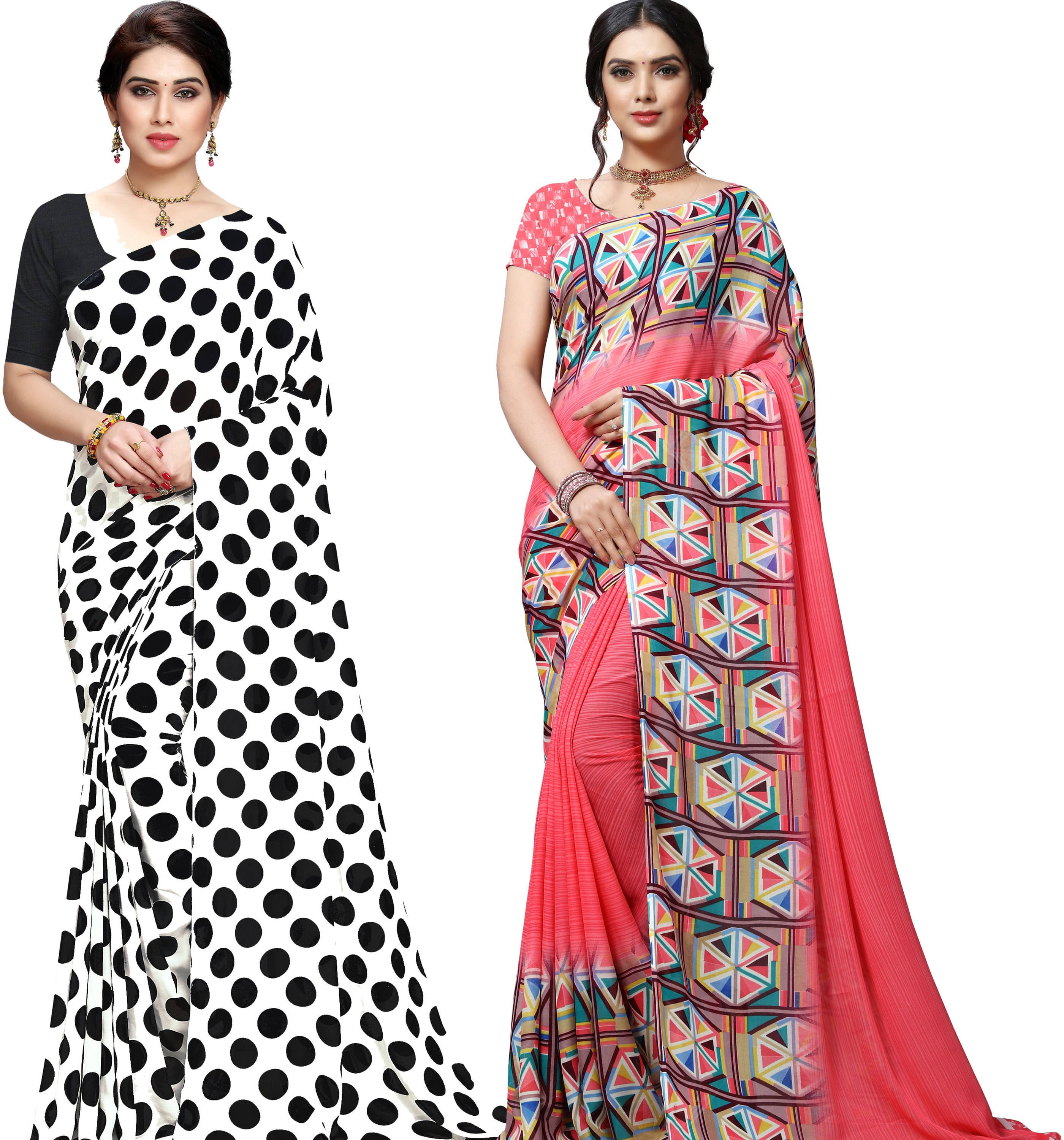     			ANAND SAREES Georgette Printed Regular Saree With Unstitched Blouse Piece ( Pink )