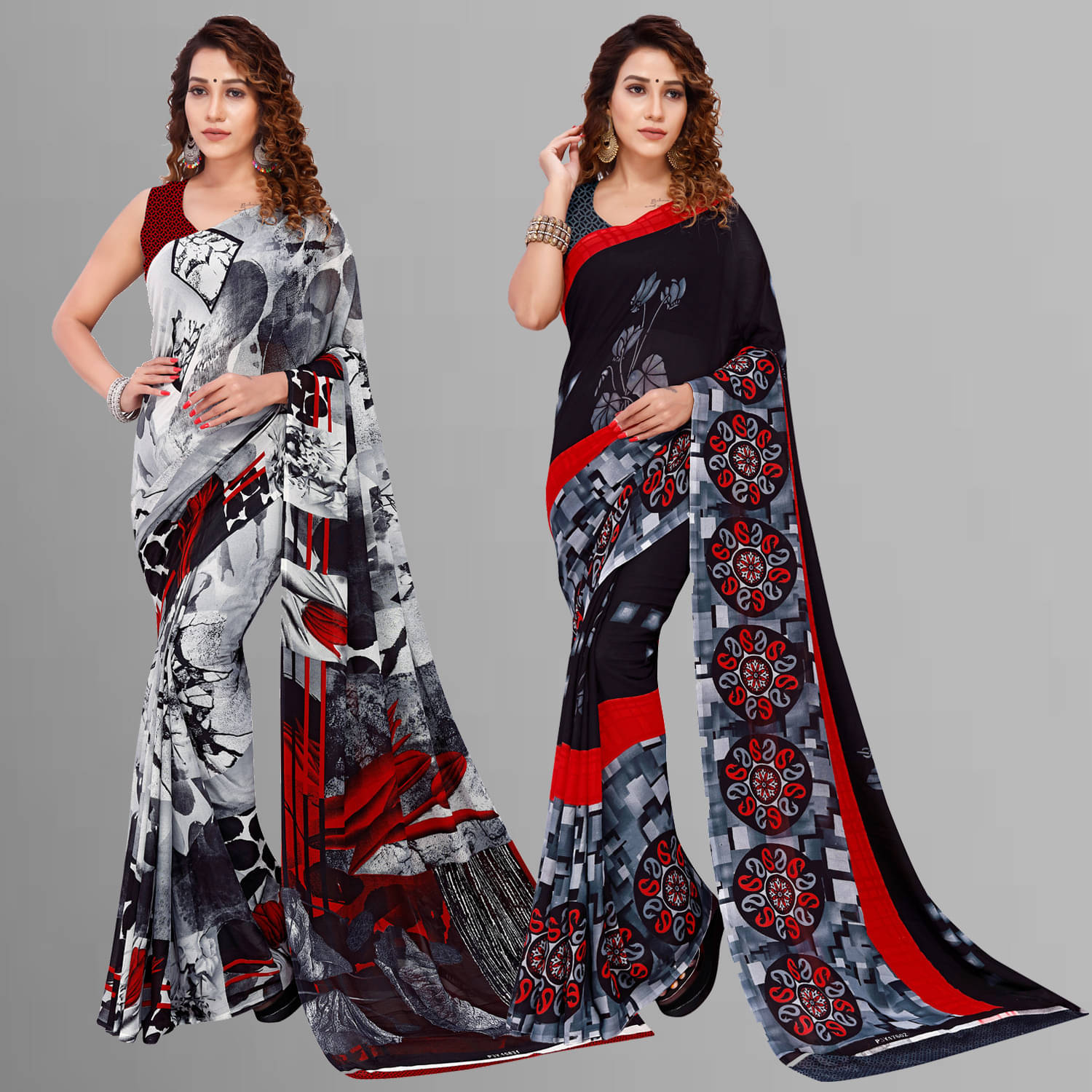     			ANAND SAREES Georgette Printed Regular Saree With Unstitched Blouse Piece ( Multicolor )