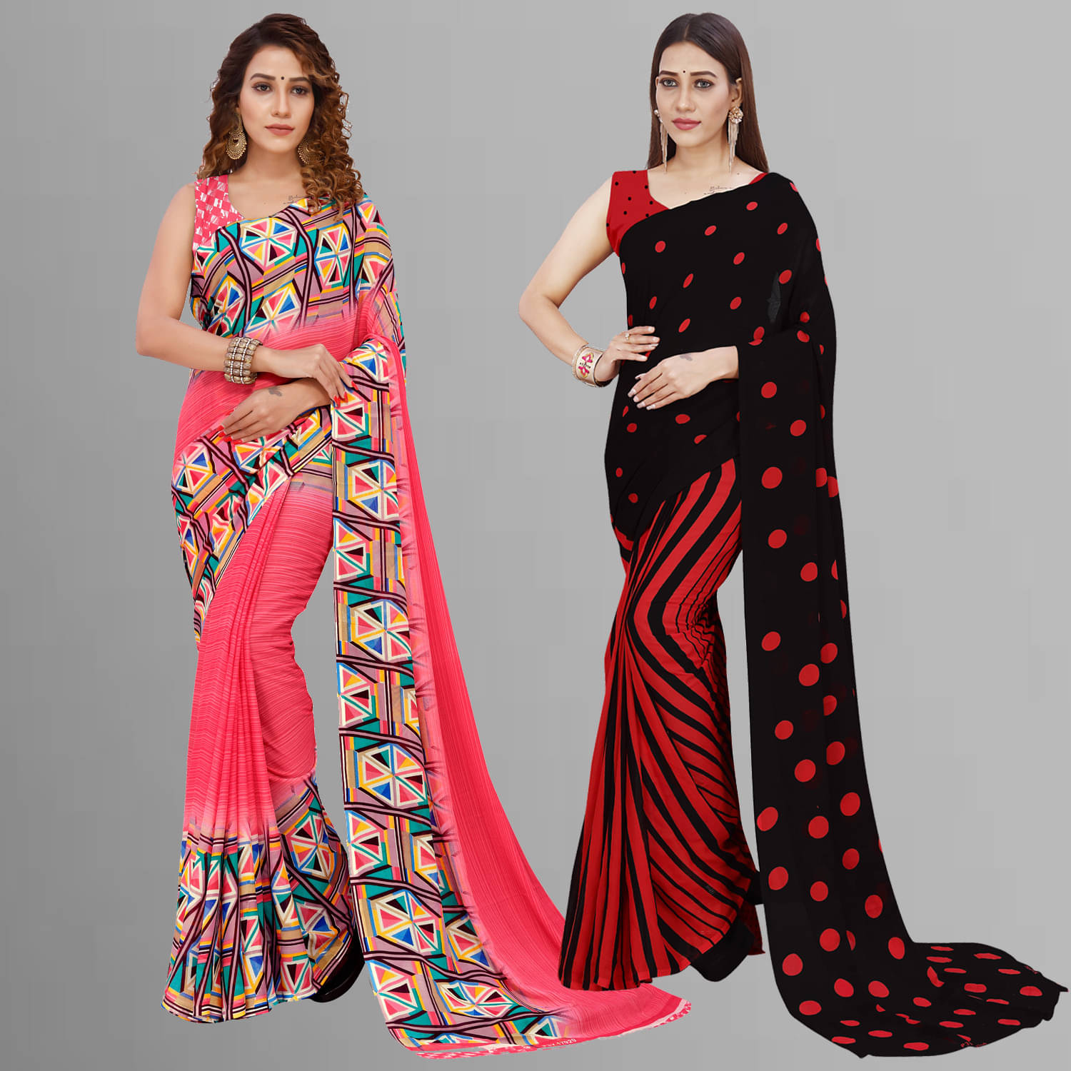     			ANAND SAREES Georgette Printed Regular Saree With Unstitched Blouse Piece ( Multicolor )