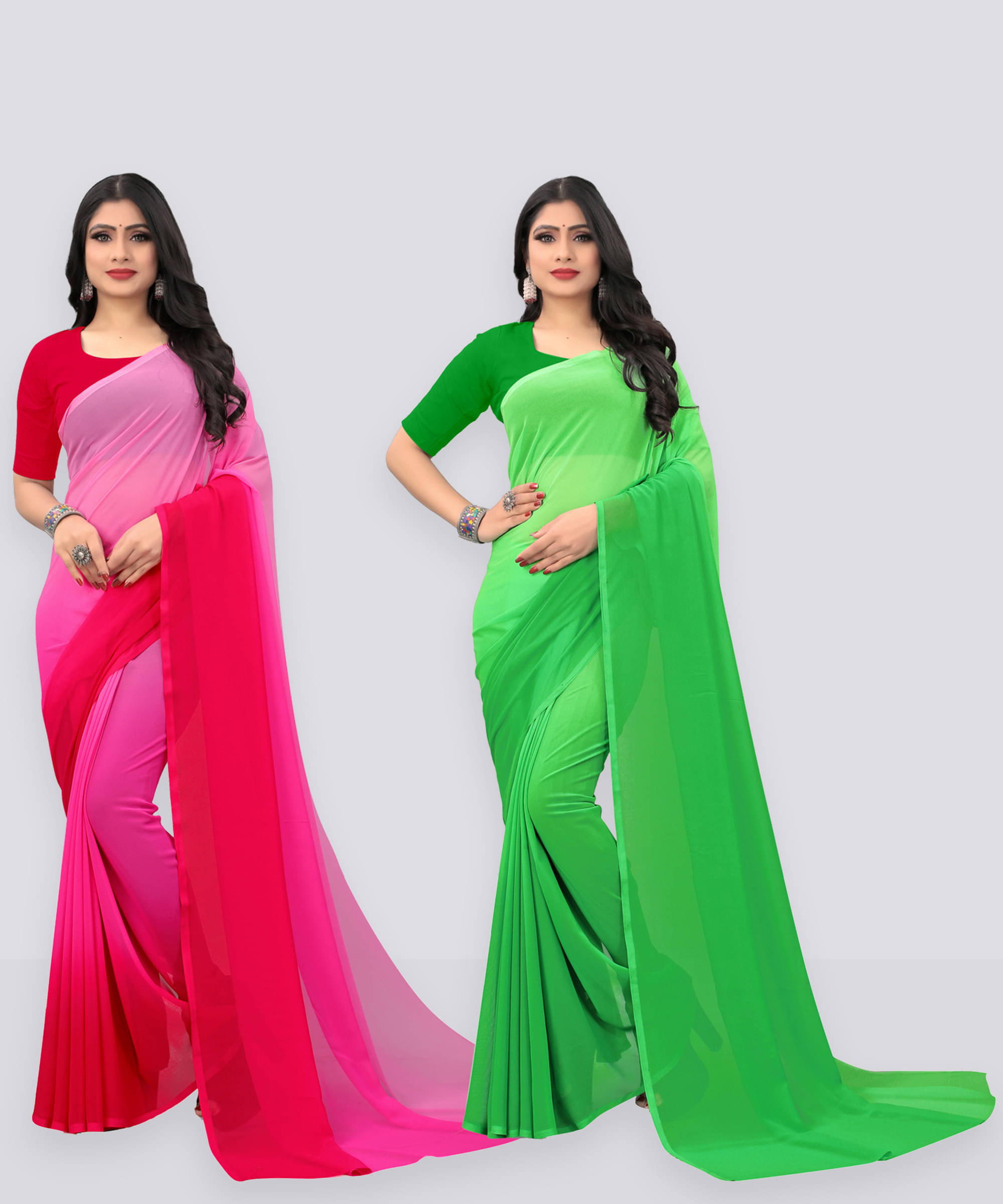 ANAND SAREES Georgette Self Design Regular Saree With Unstitched Blouse Piece ( Multicolor ) ANAND SAREES Georgette Self Design Regular Saree With Unstitched Blouse Piece ( Multicolor )