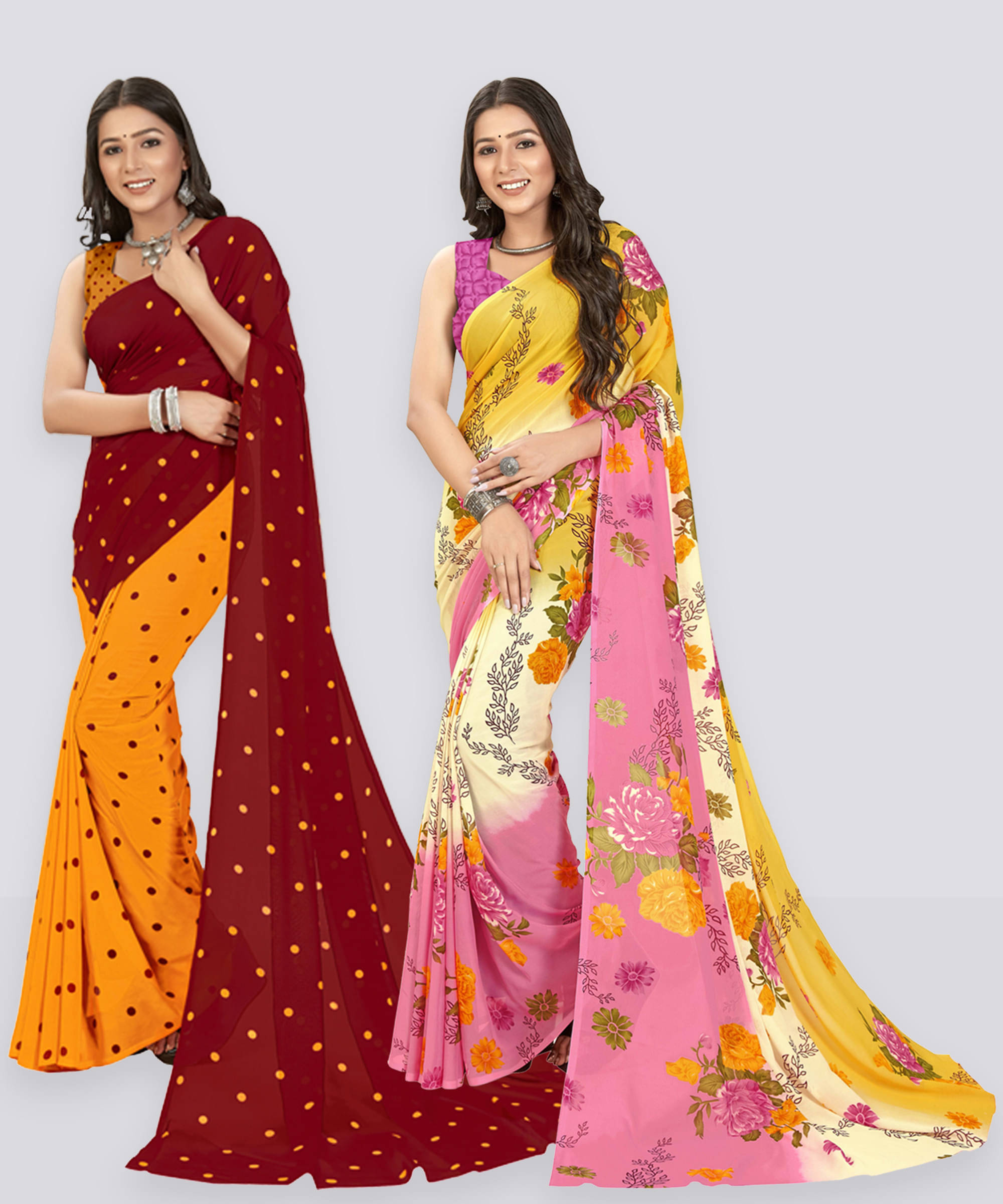 ANAND SAREES Georgette Self Design Regular Saree With Unstitched Blouse Piece ( Multicolor ) ANAND SAREES Georgette Self Design Regular Saree With Unstitched Blouse Piece ( Multicolor )