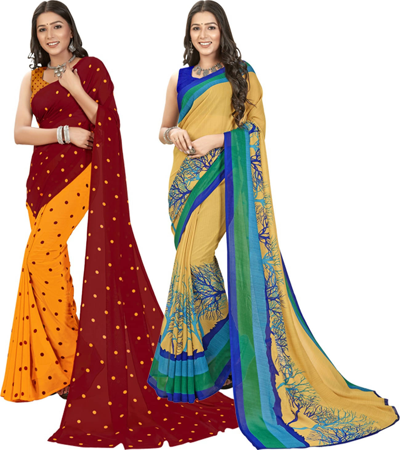     			ANAND SAREES Georgette Self Design Regular Saree With Unstitched Blouse Piece ( Multicolor )