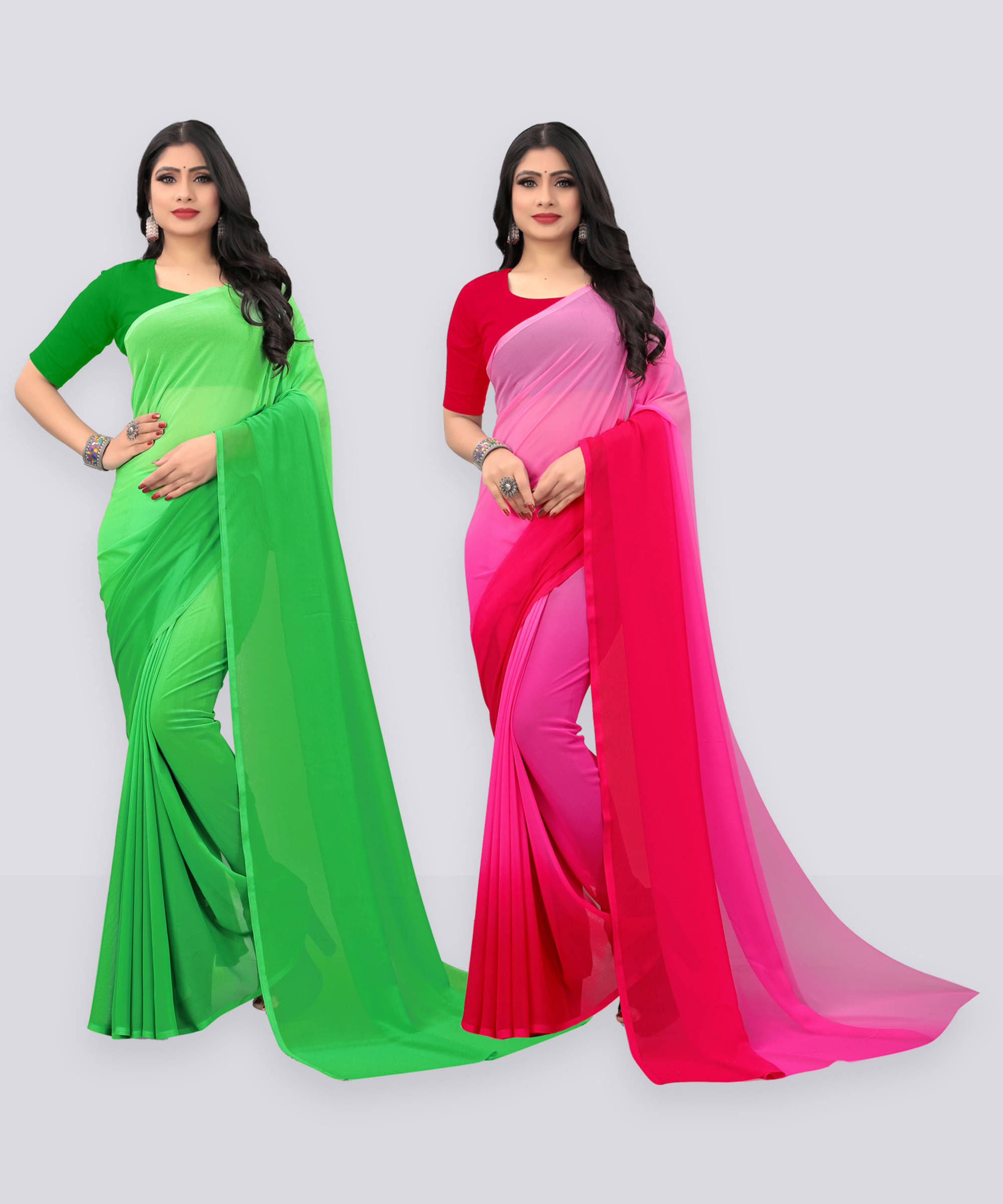     			ANAND SAREES Georgette Self Design Regular Saree With Unstitched Blouse Piece ( Multicolor )