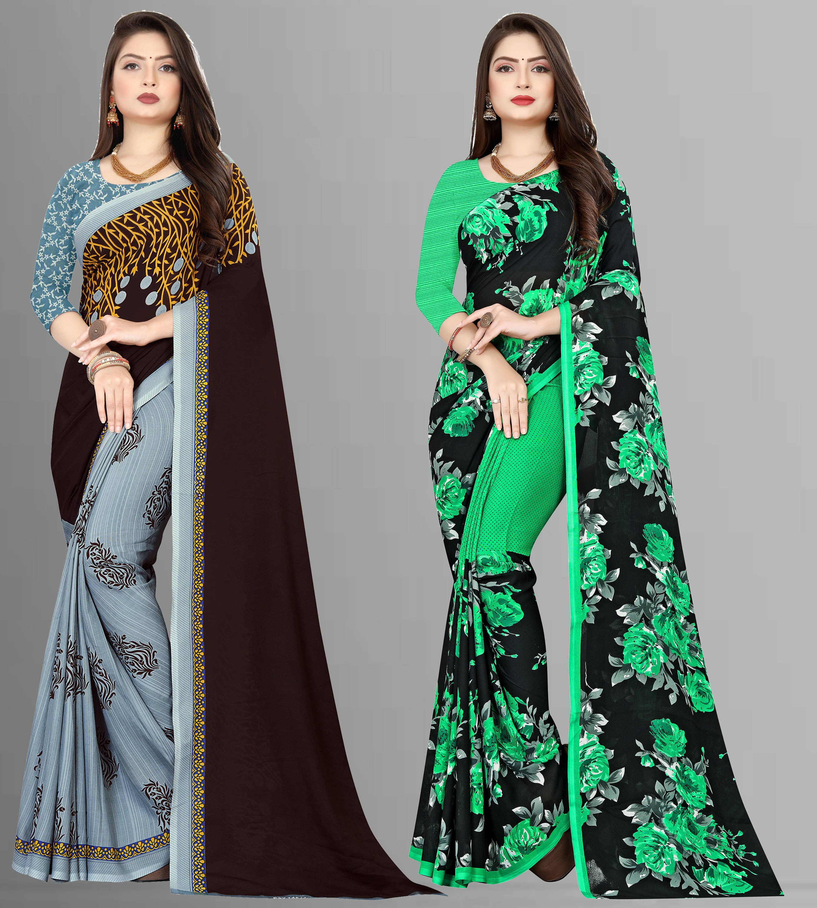 ANAND SAREES Georgette Striped Regular Saree With Unstitched Blouse Piece ( Multicolor ) ANAND SAREES Georgette Striped Regular Saree With Unstitched Blouse Piece ( Multicolor )