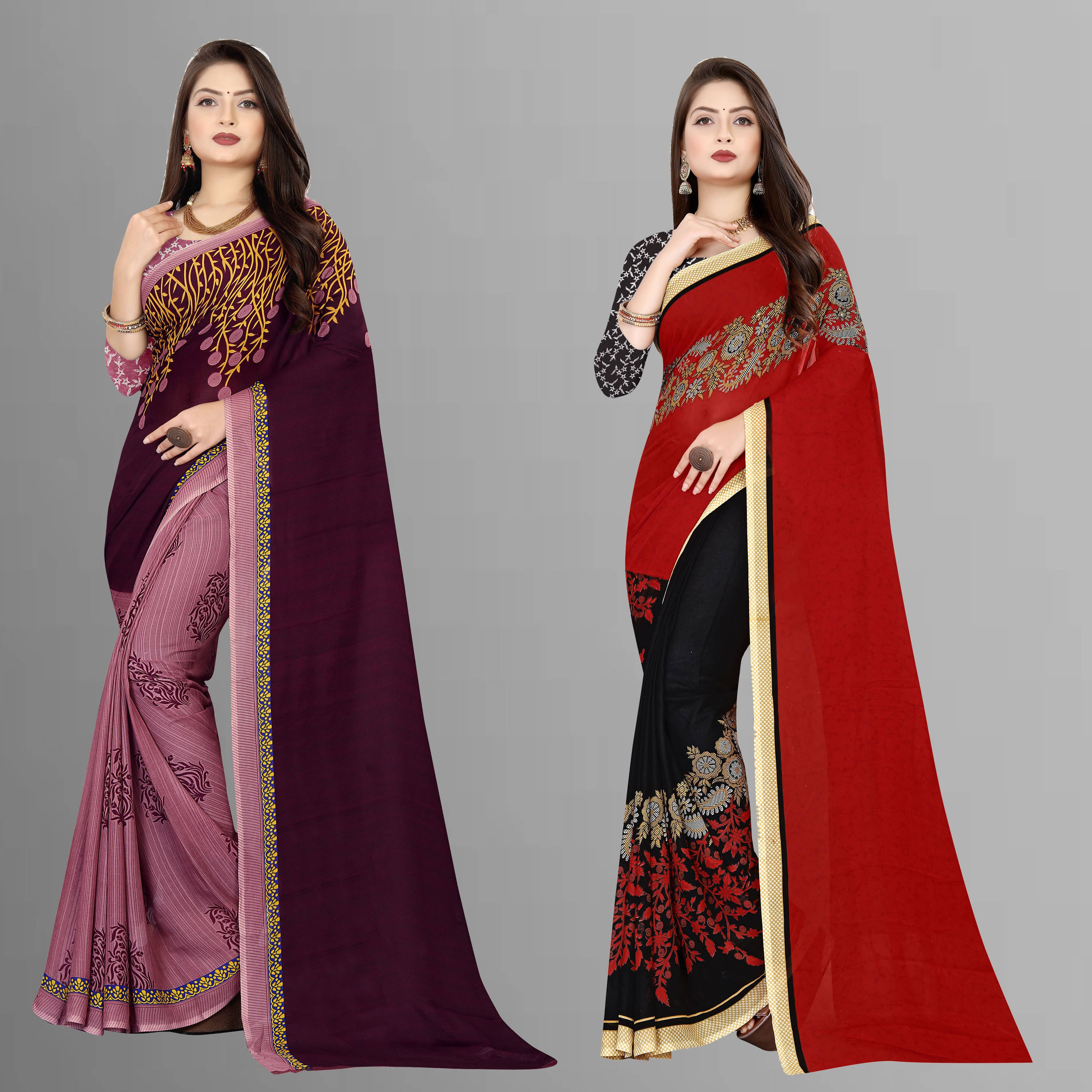     			ANAND SAREES Georgette Striped Regular Saree With Unstitched Blouse Piece ( Multicolor )