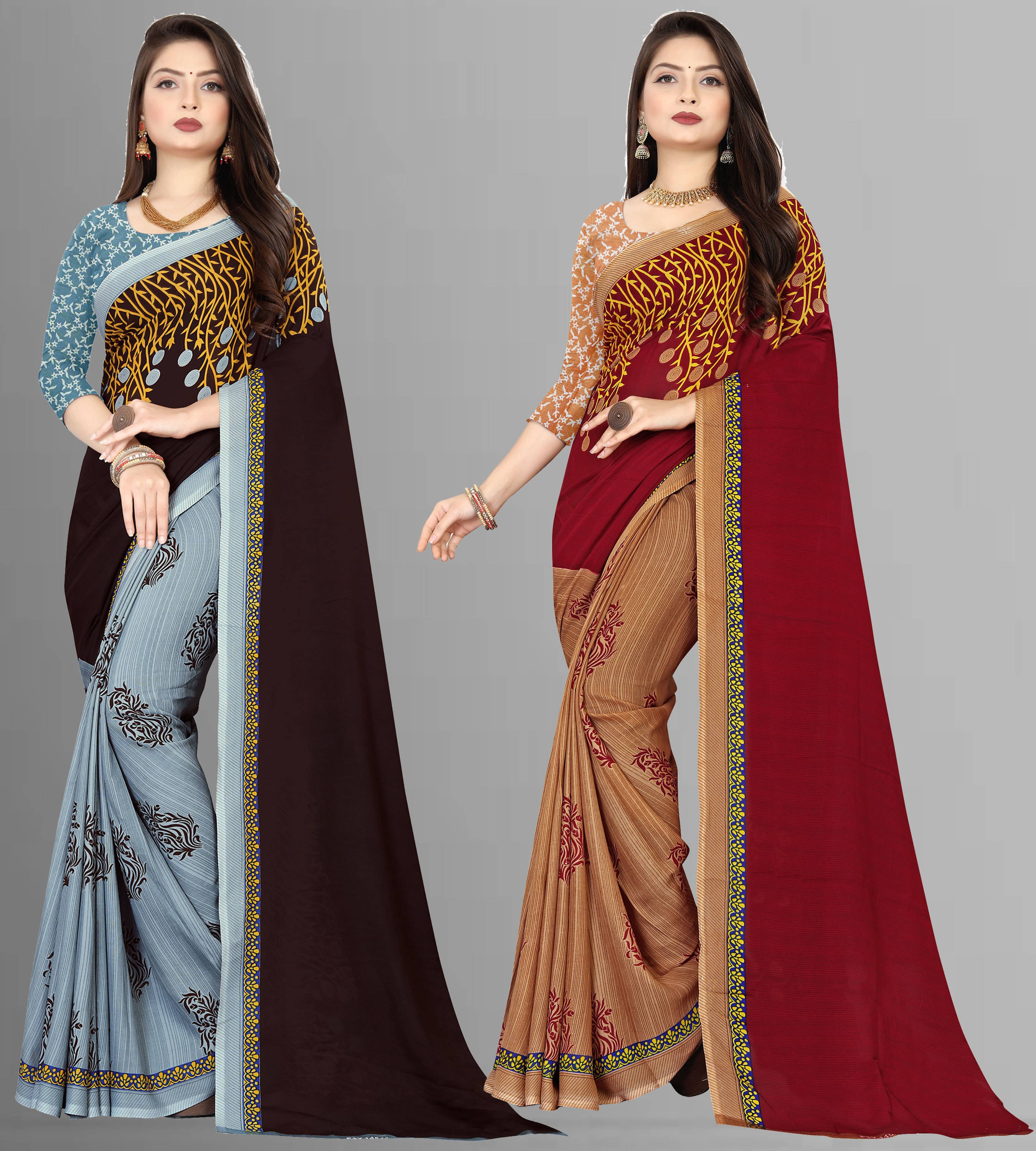 ANAND SAREES Georgette Striped Regular Saree With Unstitched Blouse Piece ( Multicolor ) ANAND SAREES Georgette Striped Regular Saree With Unstitched Blouse Piece ( Multicolor )