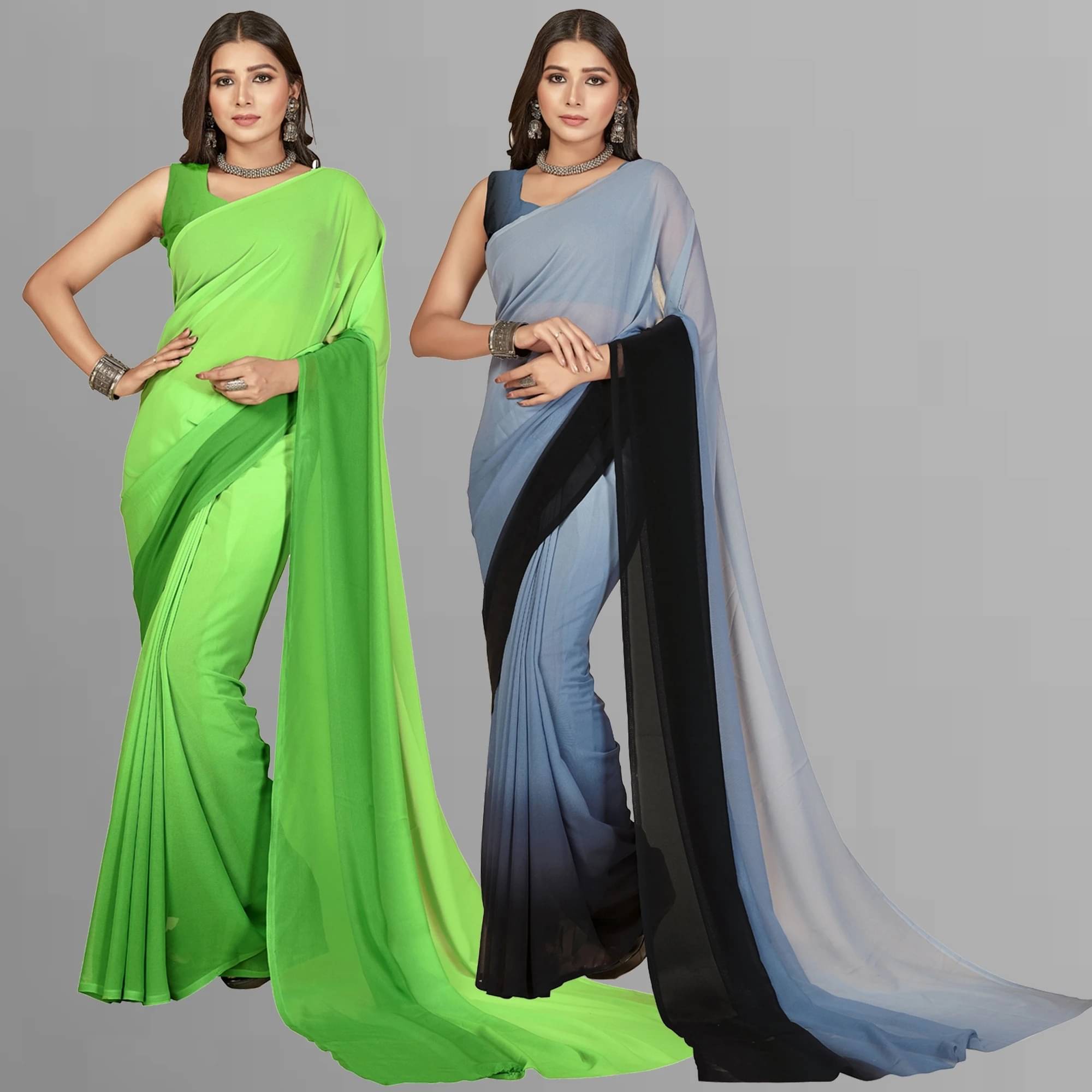 ANAND SAREES Georgette Striped Regular Saree With Unstitched Blouse Piece ( Multicolor ) ANAND SAREES Georgette Striped Regular Saree With Unstitched Blouse Piece ( Multicolor )