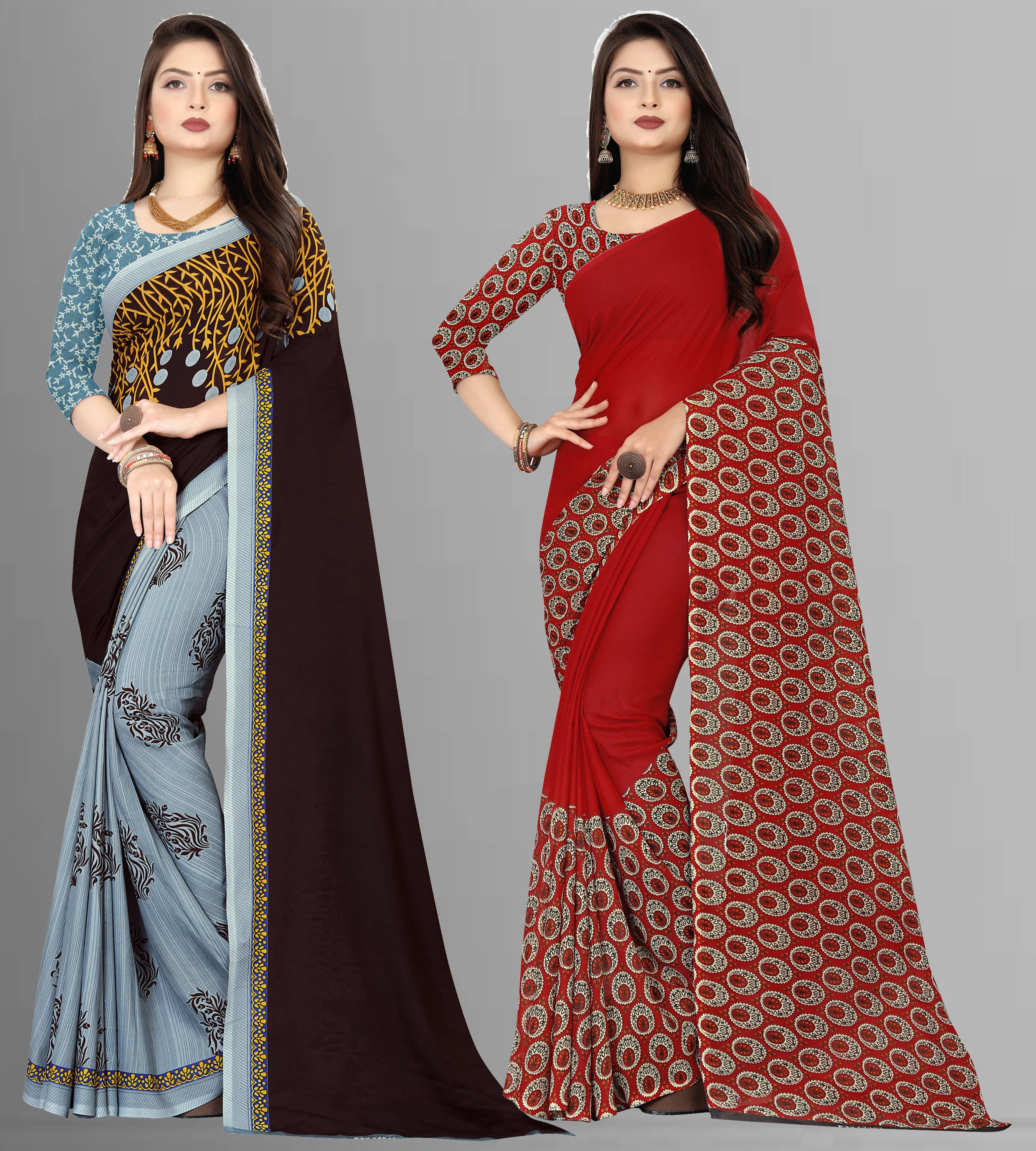     			ANAND SAREES Georgette Striped Regular Saree With Unstitched Blouse Piece ( Multicolor )