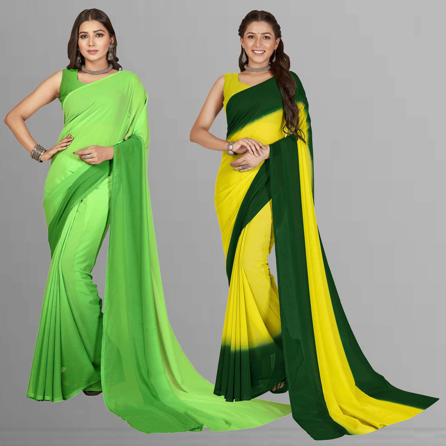     			ANAND SAREES Georgette Striped Regular Saree With Unstitched Blouse Piece ( Multicolor )