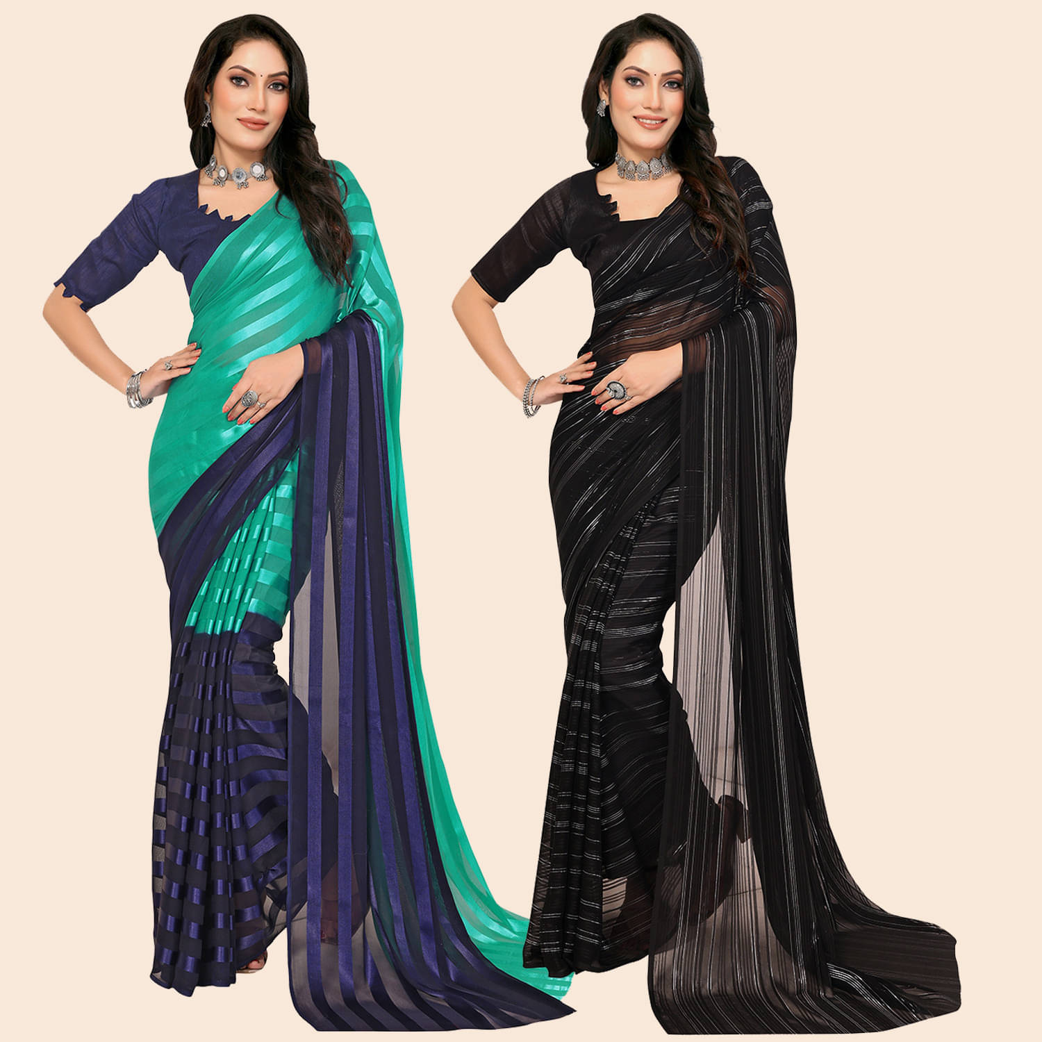     			ANAND SAREES Satin Embellished Regular Saree With Unstitched Blouse Piece ( Multicolor )
