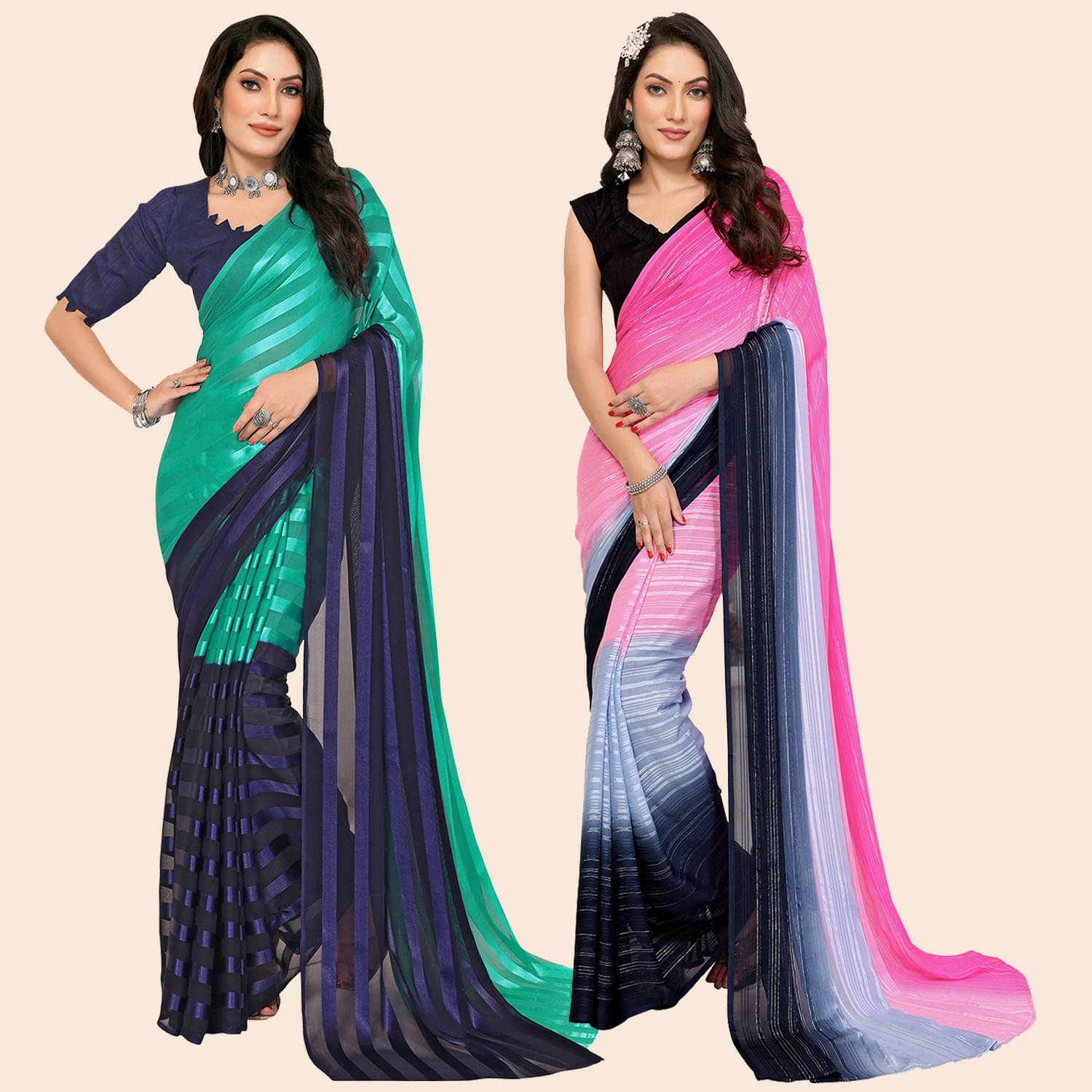    			ANAND SAREES Satin Embellished Regular Saree With Unstitched Blouse Piece ( Multicolor )