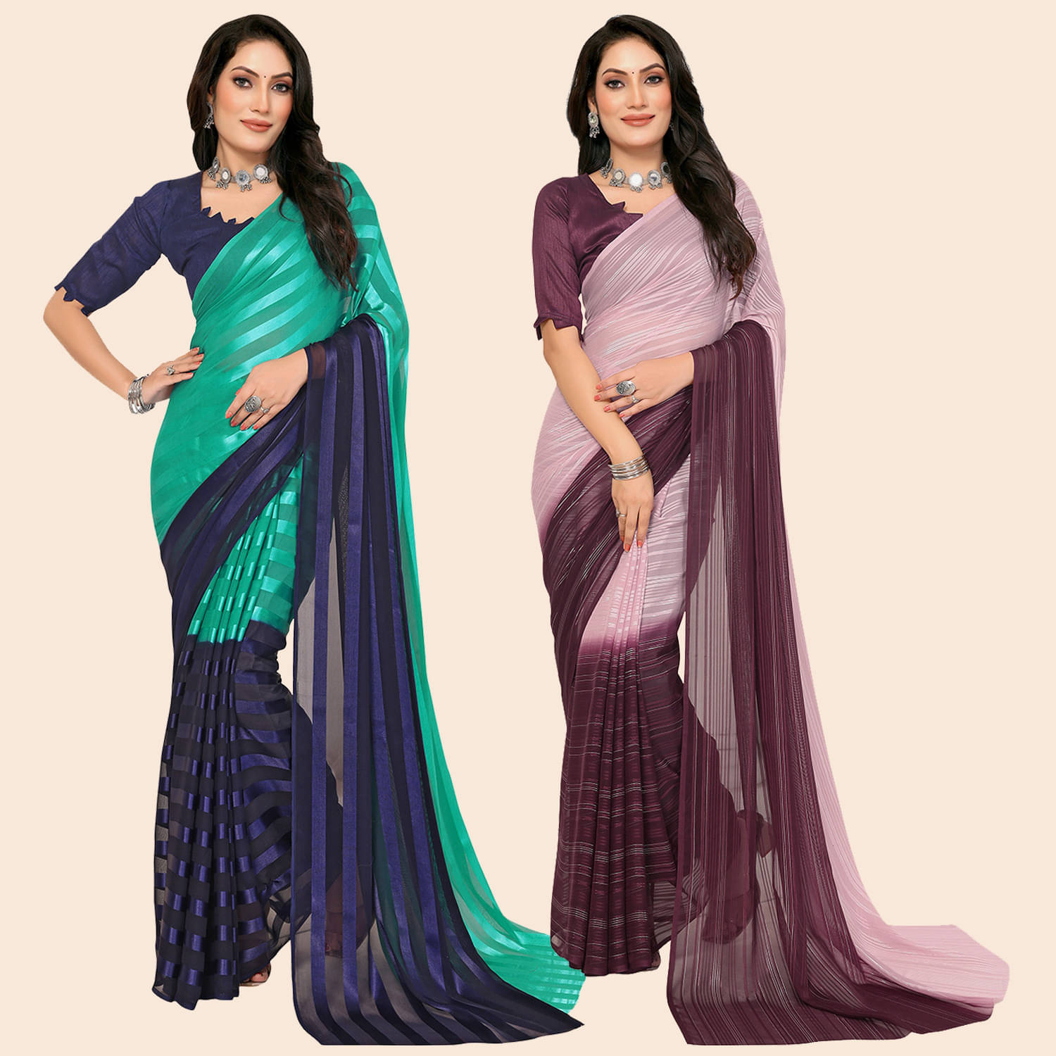 ANAND SAREES Satin Embellished Regular Saree With Unstitched Blouse Piece ( Multicolor ) ANAND SAREES Satin Embellished Regular Saree With Unstitched Blouse Piece ( Multicolor )