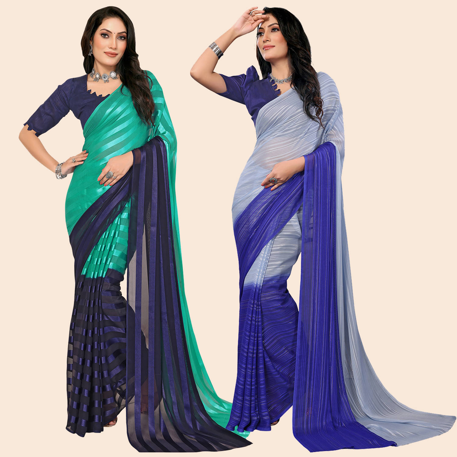     			ANAND SAREES Satin Embellished Regular Saree With Unstitched Blouse Piece ( Multicolor )