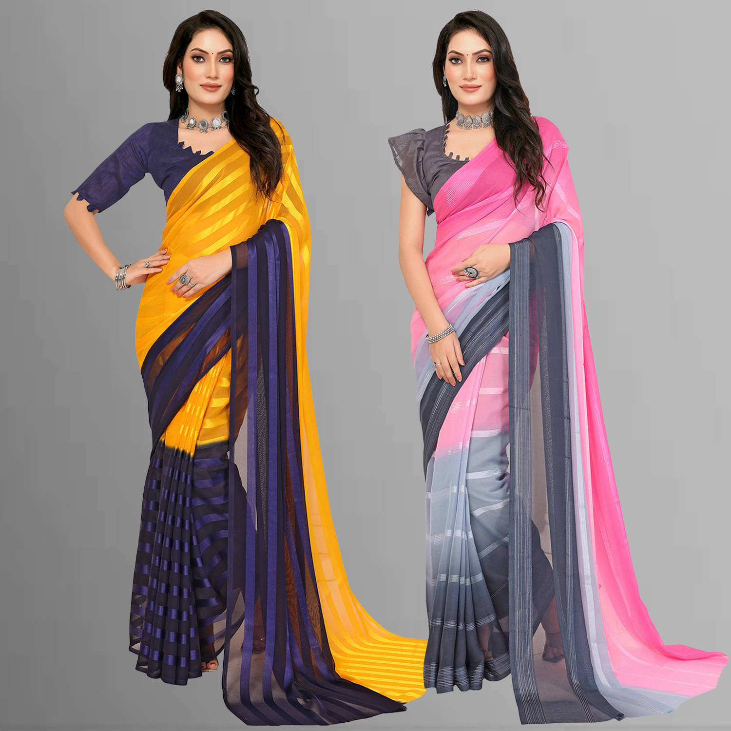     			ANAND SAREES Satin Embellished Regular Saree With Unstitched Blouse Piece ( Multicolor )