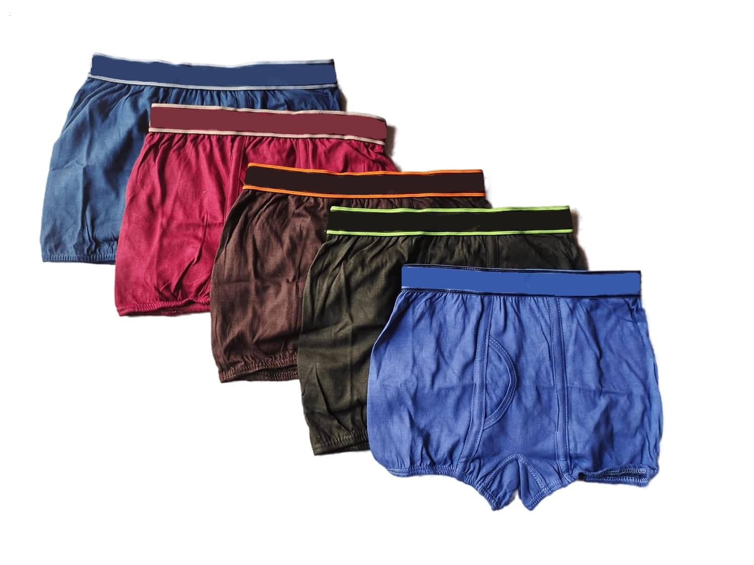     			D1 DIFFERENT ONE Pack of 5 Cotton Trunks For Men's ( Multicolor )