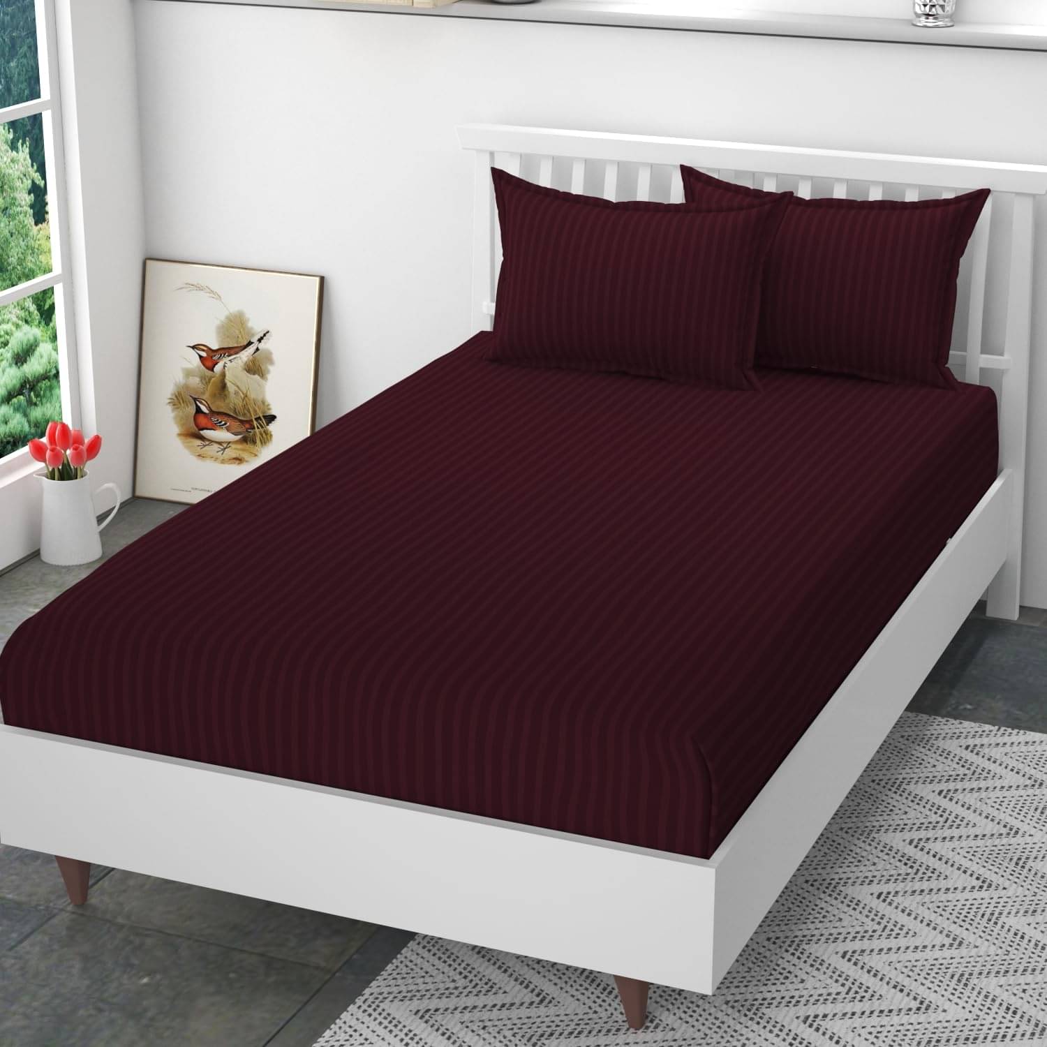 DOMES FAB Satin 1 Double Bedsheet with 2 Pillow Covers ( Purple ) DOMES FAB Satin 1 Double Bedsheet with 2 Pillow Covers ( Purple )