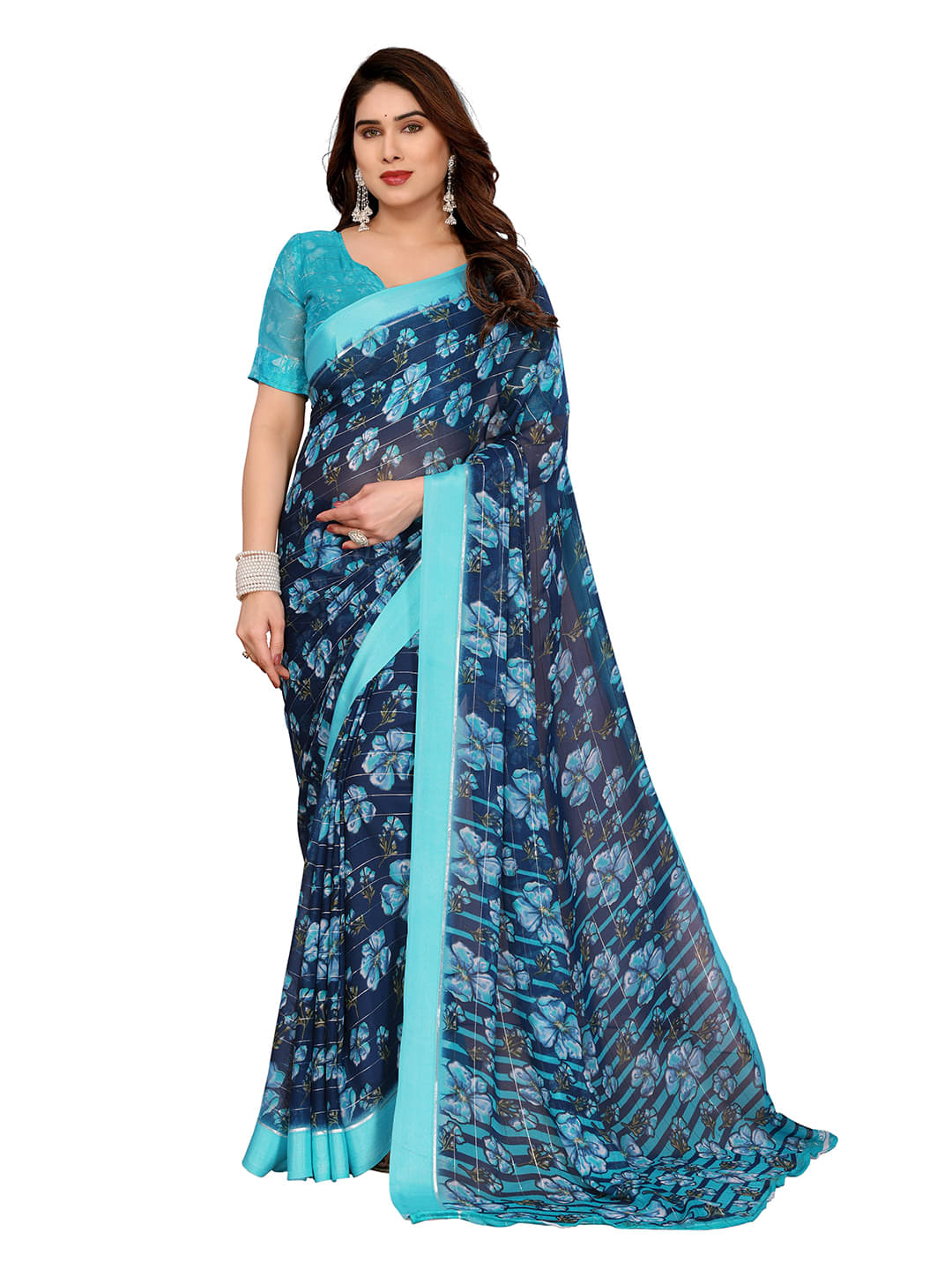 Kashvi Sarees Georgette Printed Ilkal Saree With Unstitched Blouse Piece ( Rama ) Kashvi Sarees Georgette Printed Ilkal Saree With Unstitched Blouse Piece ( Rama )