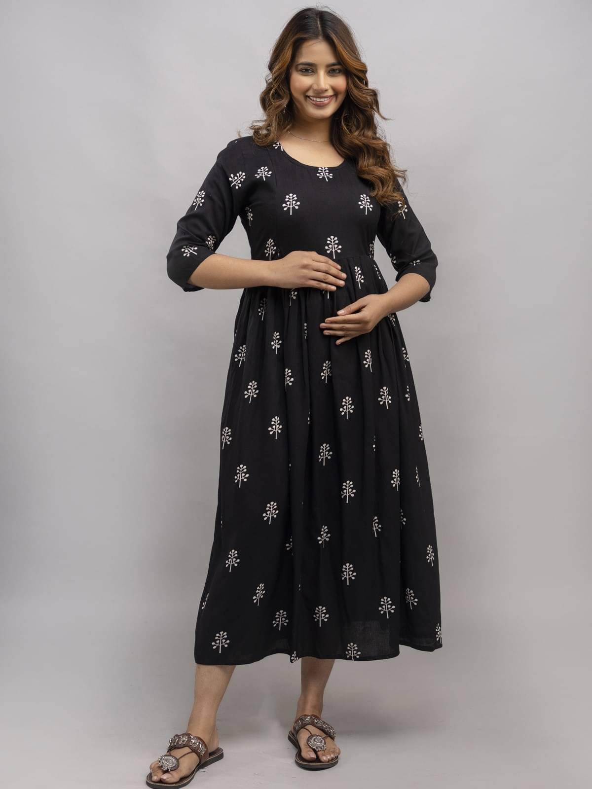     			MIALO FASHION Black Cotton Women's Nightwear Night Dress ( Pack of 1 )