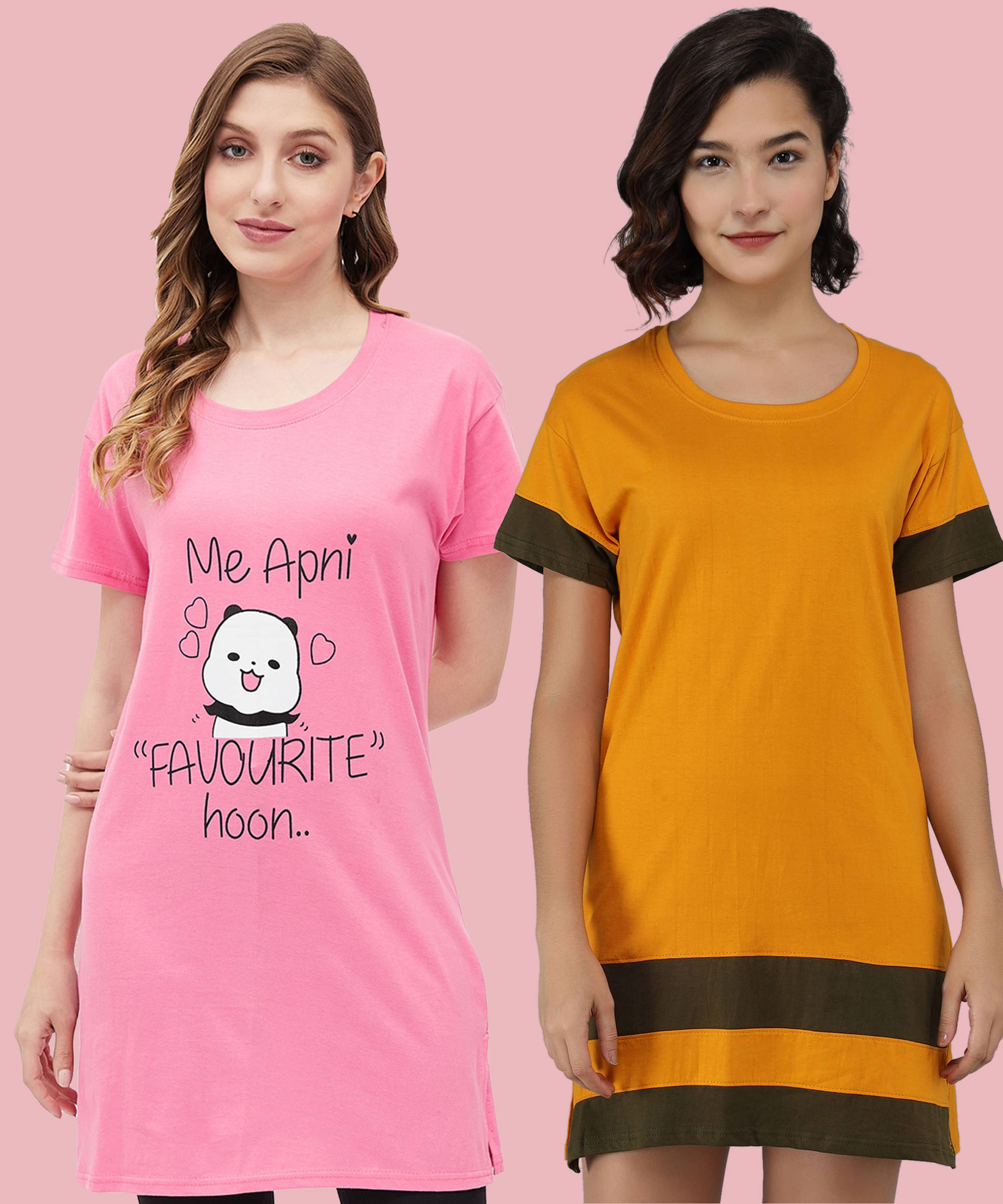     			MODYOUNG Women Cotton Printed Regular Fit Round Neck T-Shirt ( Multicolor )