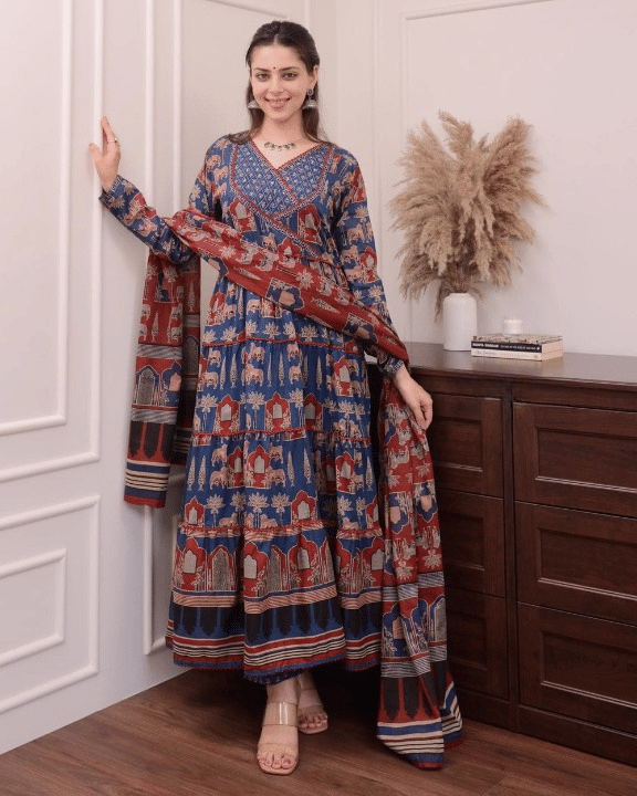 SRF JAIPR Women Cotton Printed Straight Kurti ( Multicolor ) SRF JAIPR Women Cotton Printed Straight Kurti ( Multicolor )