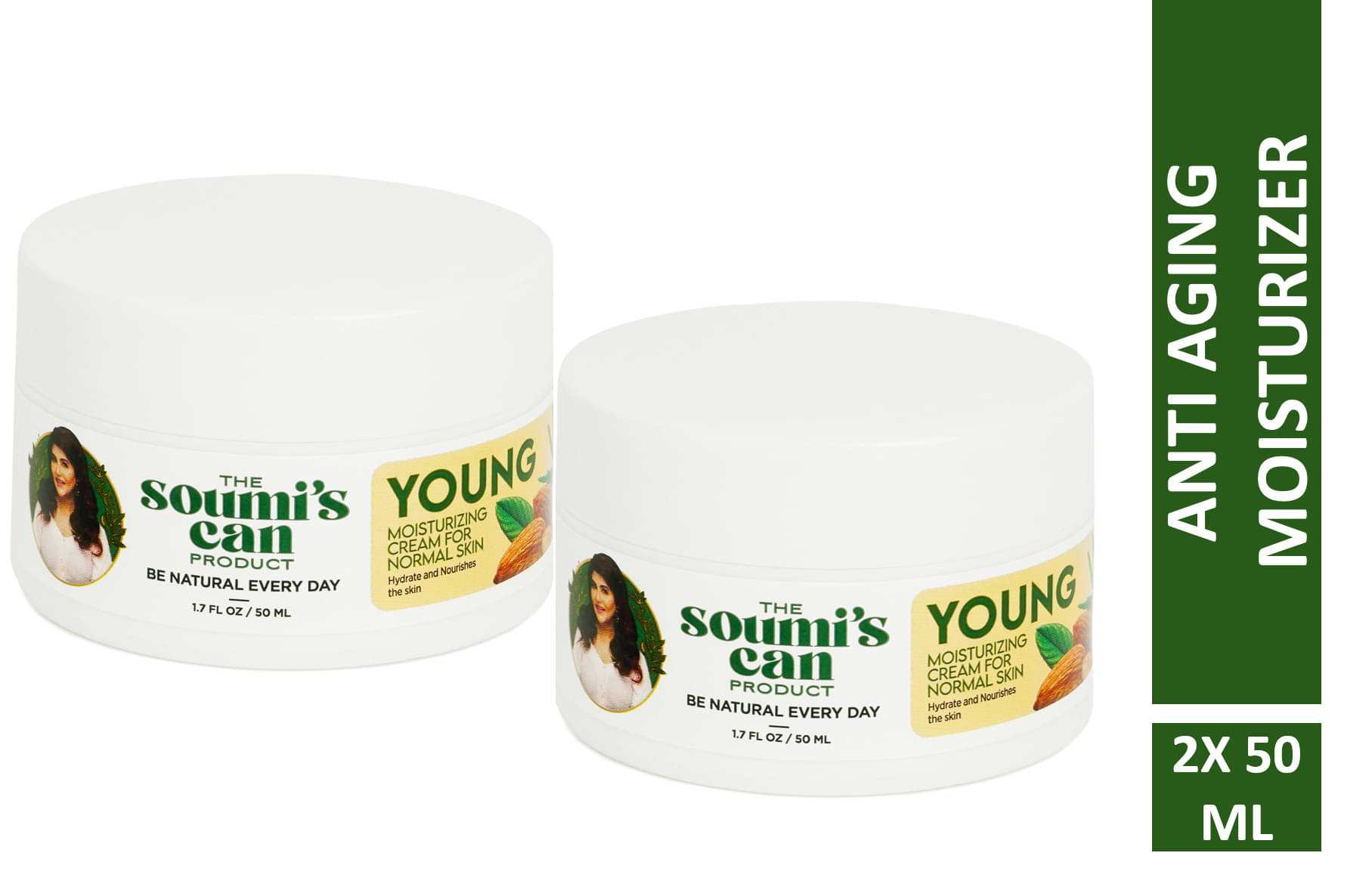     			The Soumi's Can Product Young Moisturizing Cream Anti Aging, 50ml (Pack of 2)
