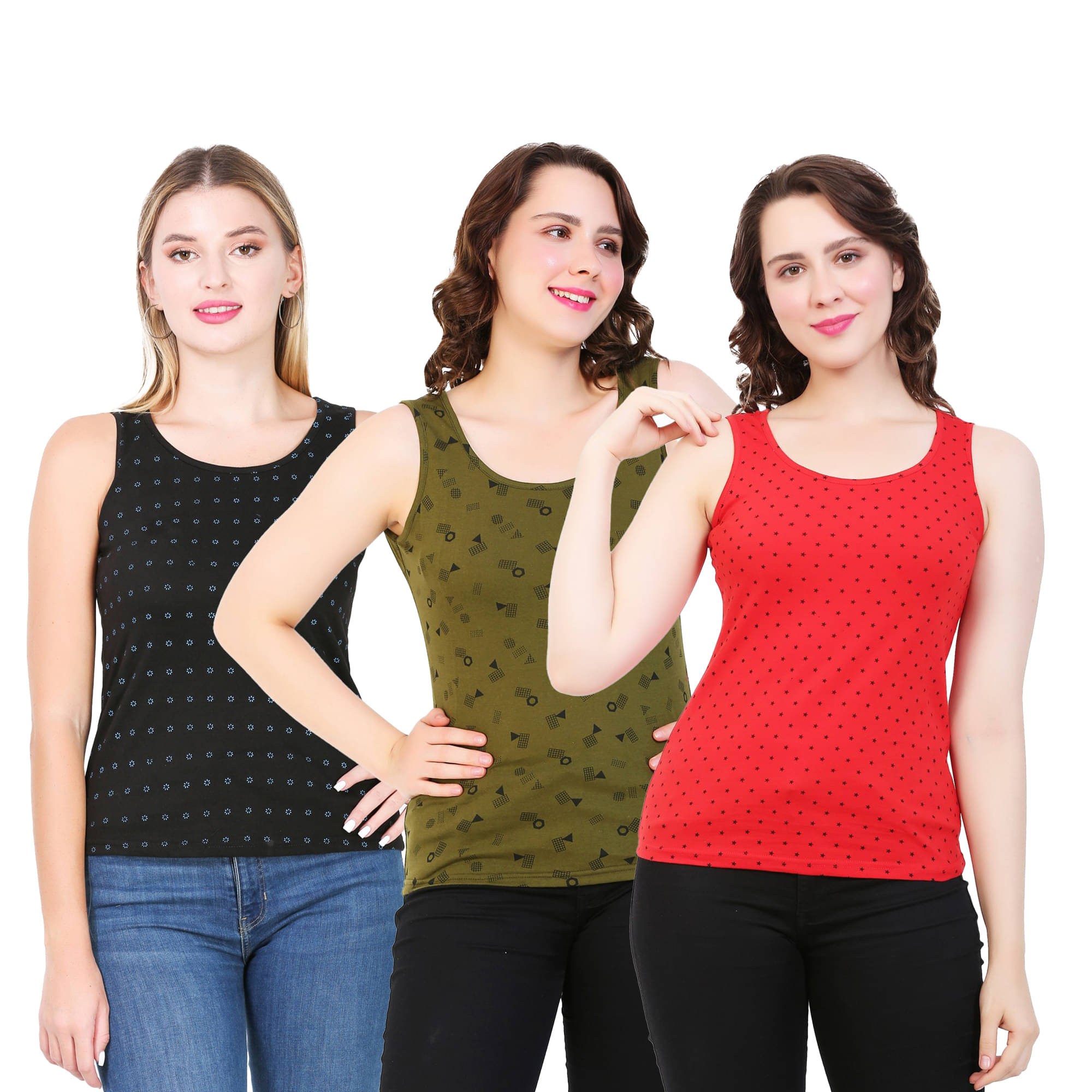 Volex Women's Cotton Tank Top ( Multicolor ) Volex Women's Cotton Tank Top ( Multicolor )