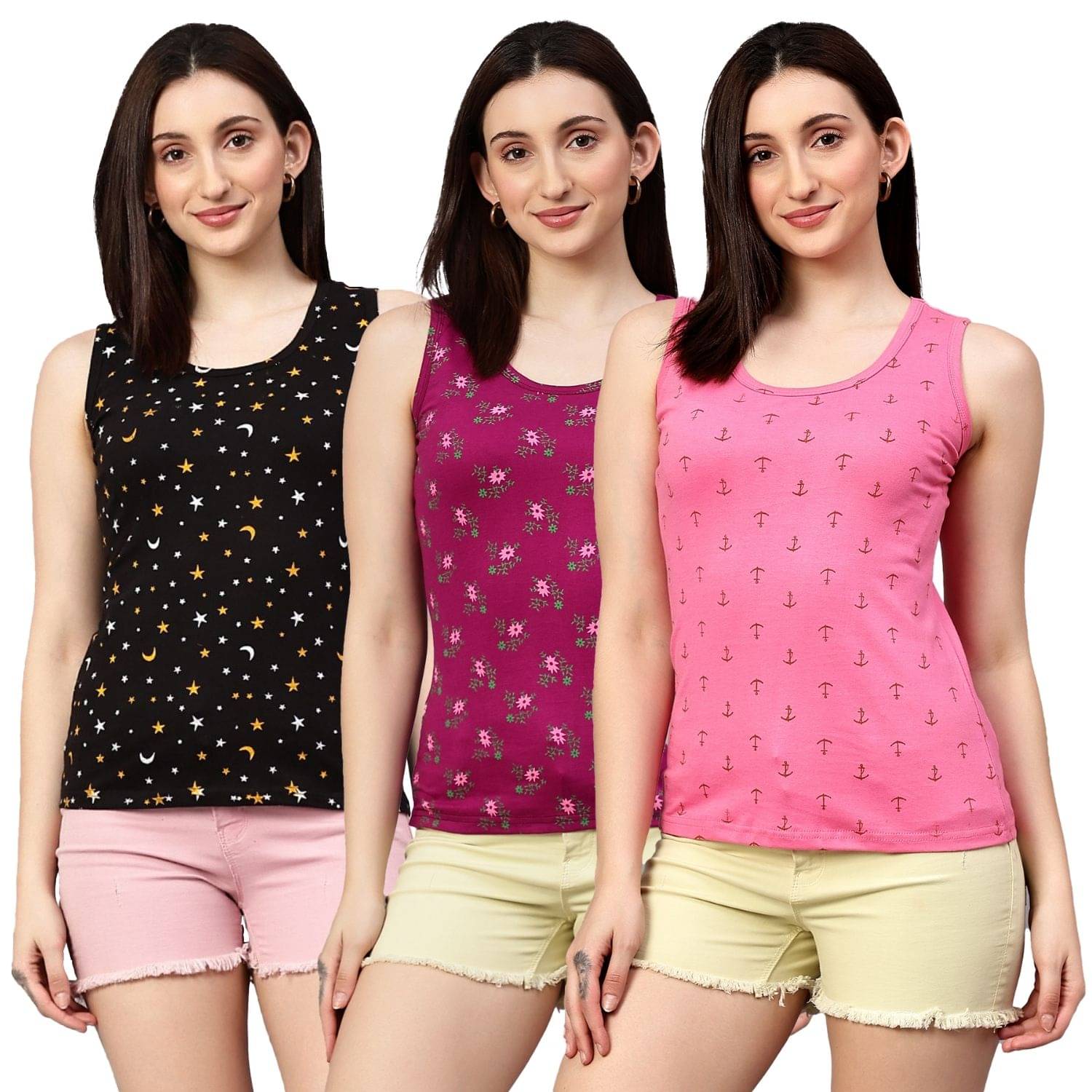     			Volex Women's Cotton Tank Top ( Multi Color )