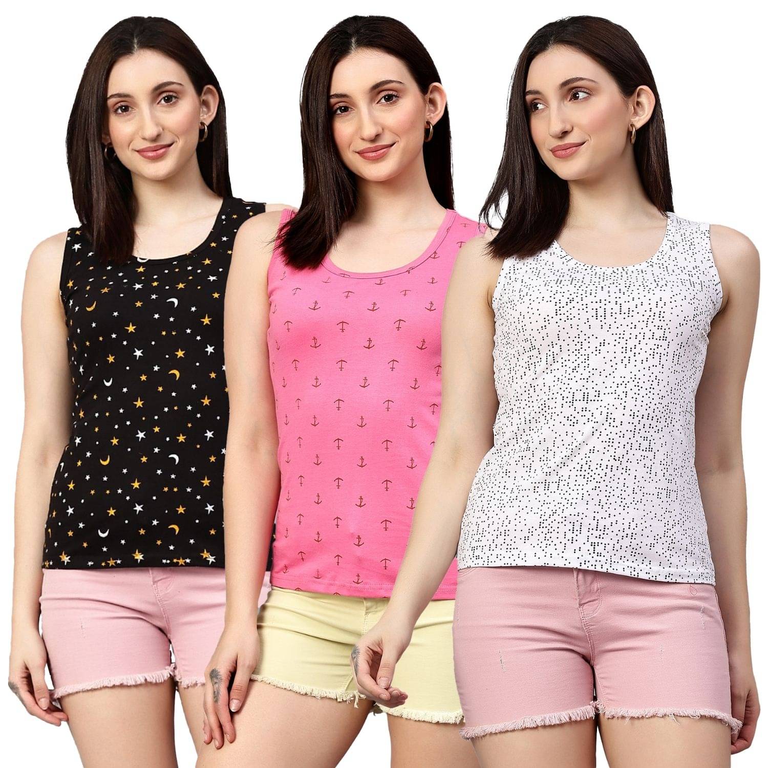     			Volex Women's Cotton Tank Top ( Multi Color )