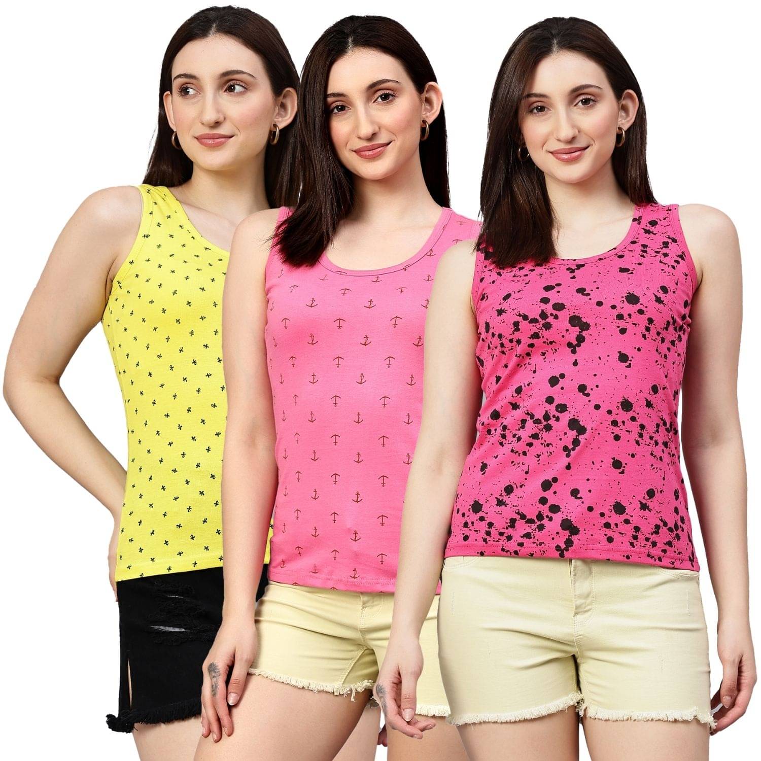 Volex Women's Cotton Tank Top ( Multi Color )     			Volex Women's Cotton Tank Top ( Multi Color )