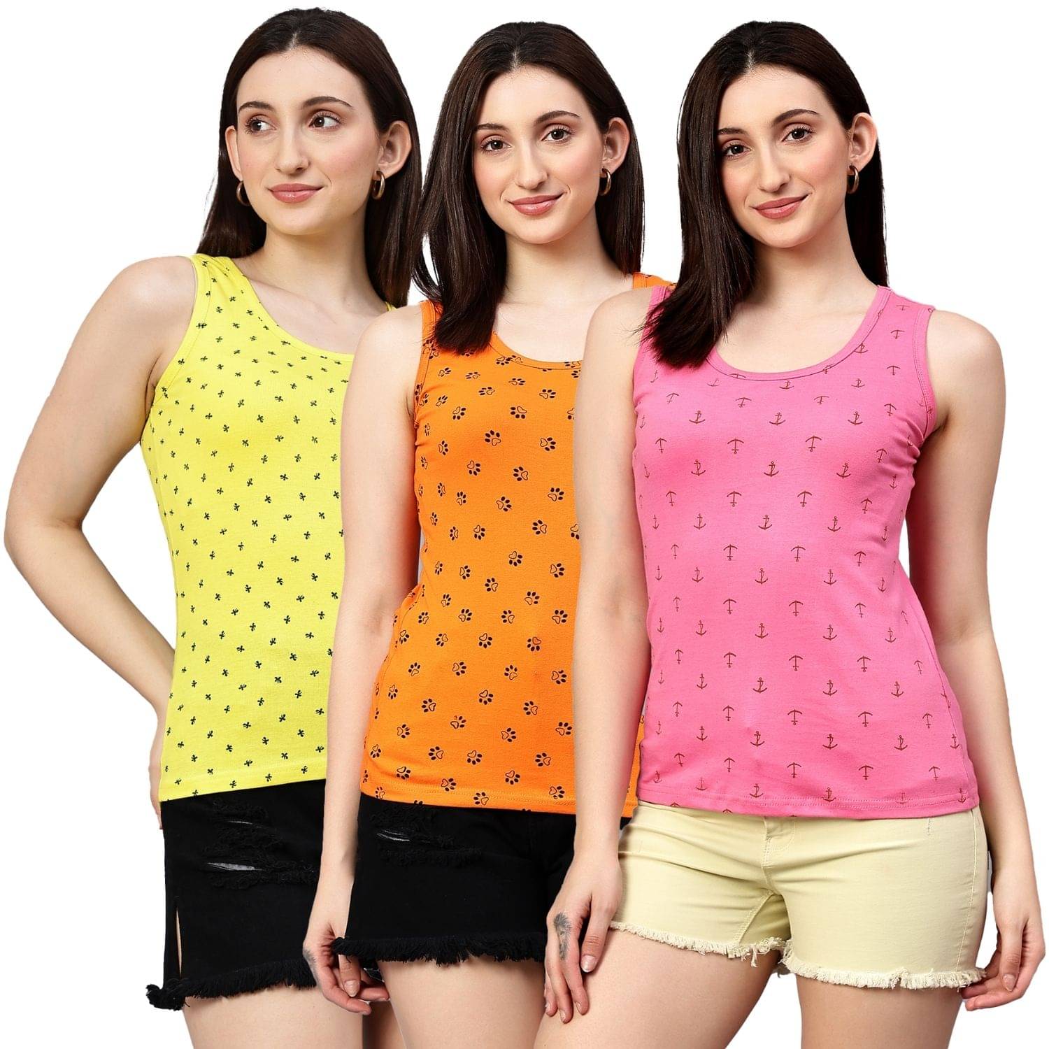 Volex Women's Cotton Tank Top ( Multi Color ) Volex Women's Cotton Tank Top ( Multi Color )