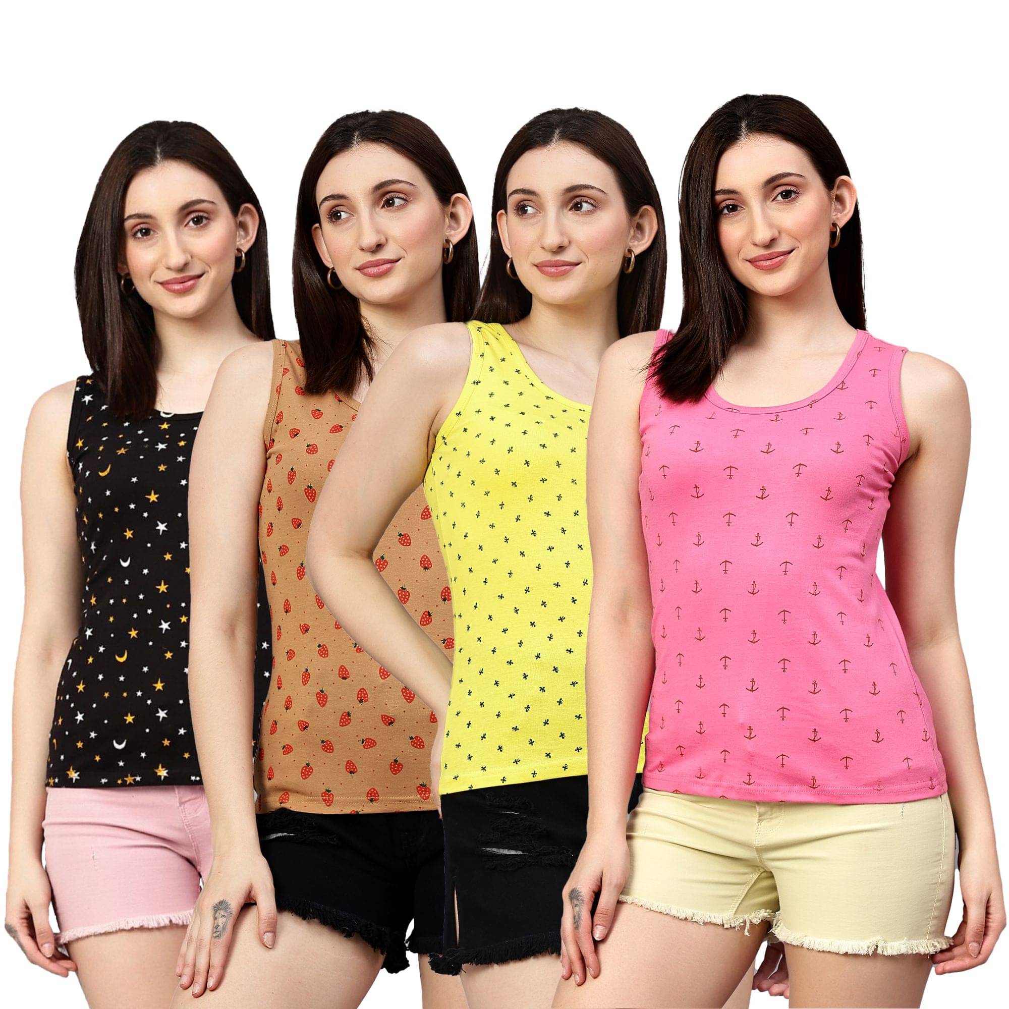 Volex Women's Cotton Tank Top ( Multi Color )     			Volex Women's Cotton Tank Top ( Multi Color )