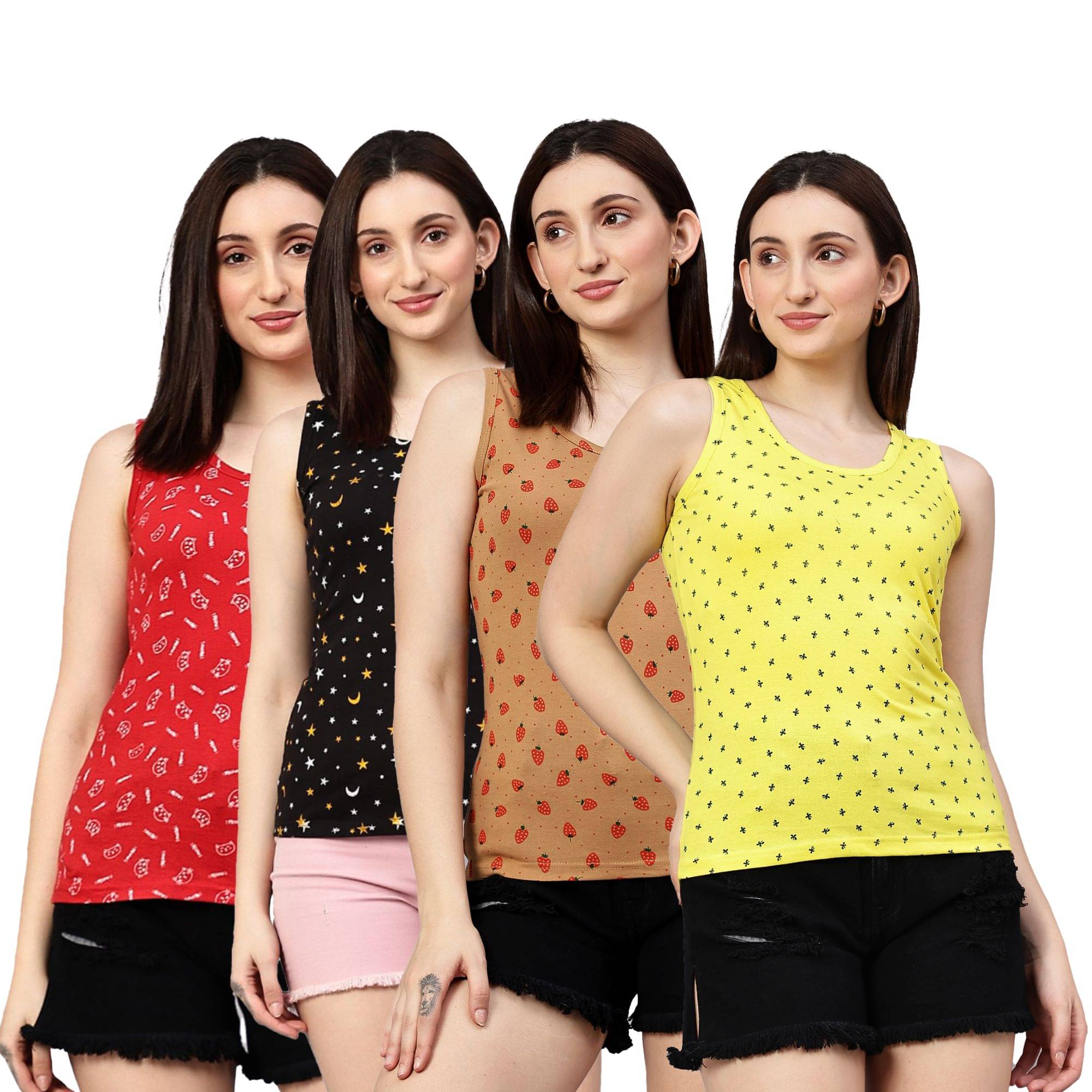     			Volex Women's Cotton Tank Top ( Multi Color )